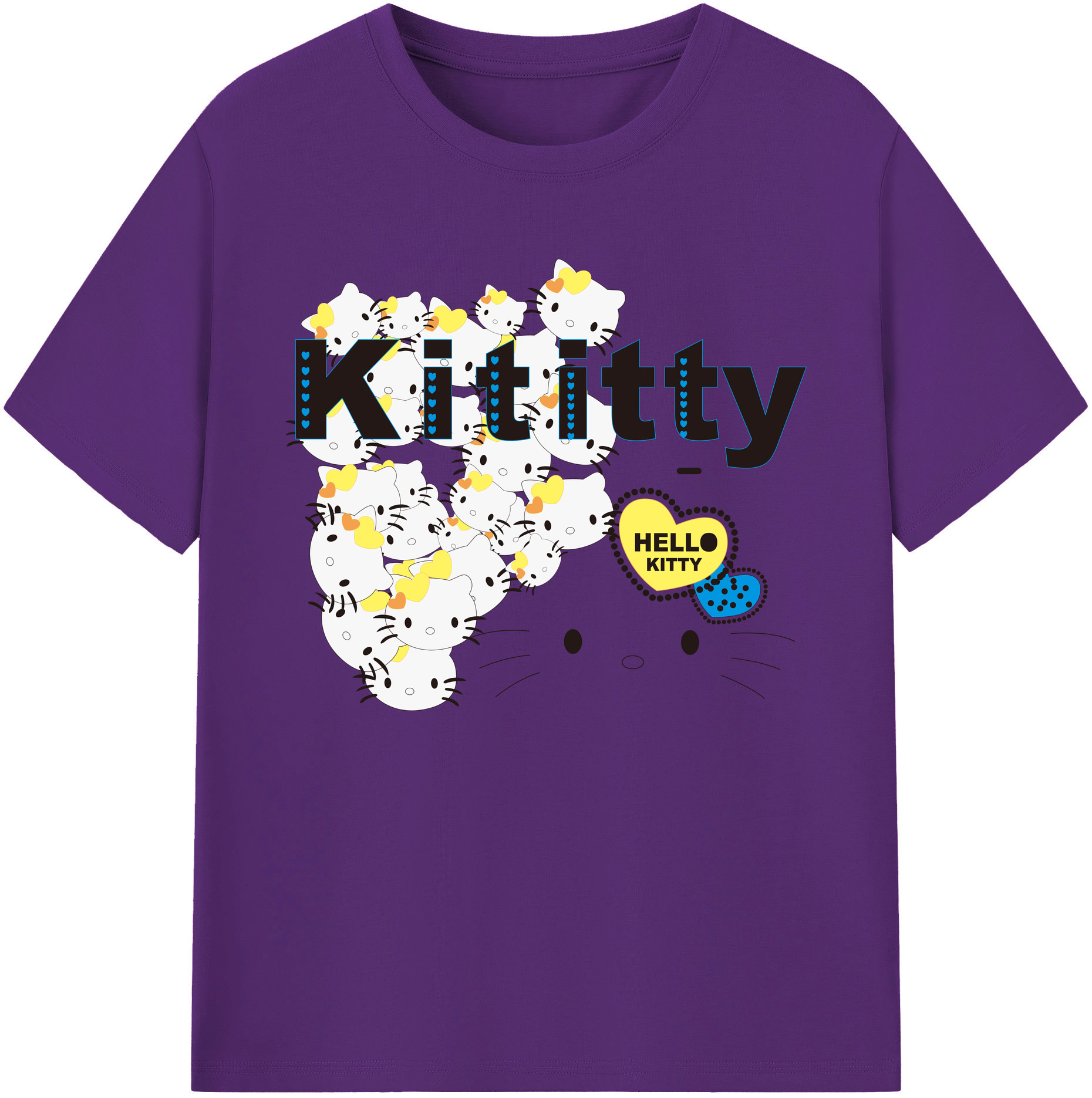 （画像用） Hello Kitty ハローキティ 綿100％ メンズ半袖Tシャツ｜肌触りやわらか＆通気性