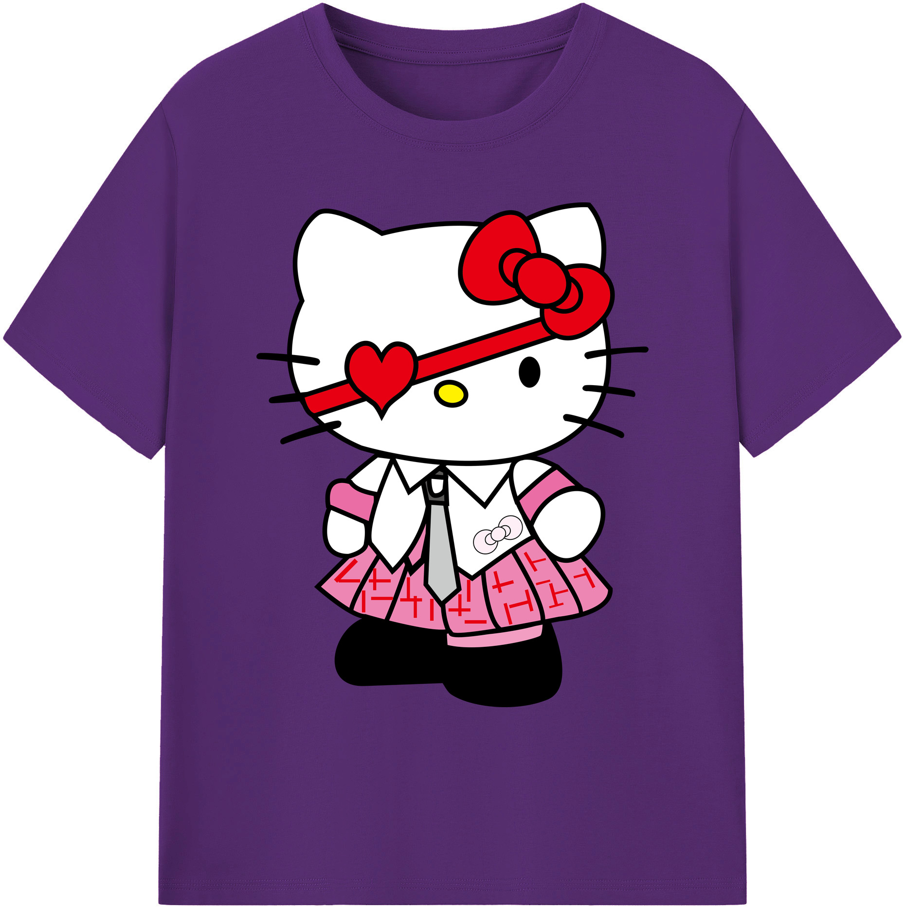 （画像用） Hello Kitty ハローキティ 綿100％ メンズ半袖Tシャツ｜肌触りやわらか＆通気性