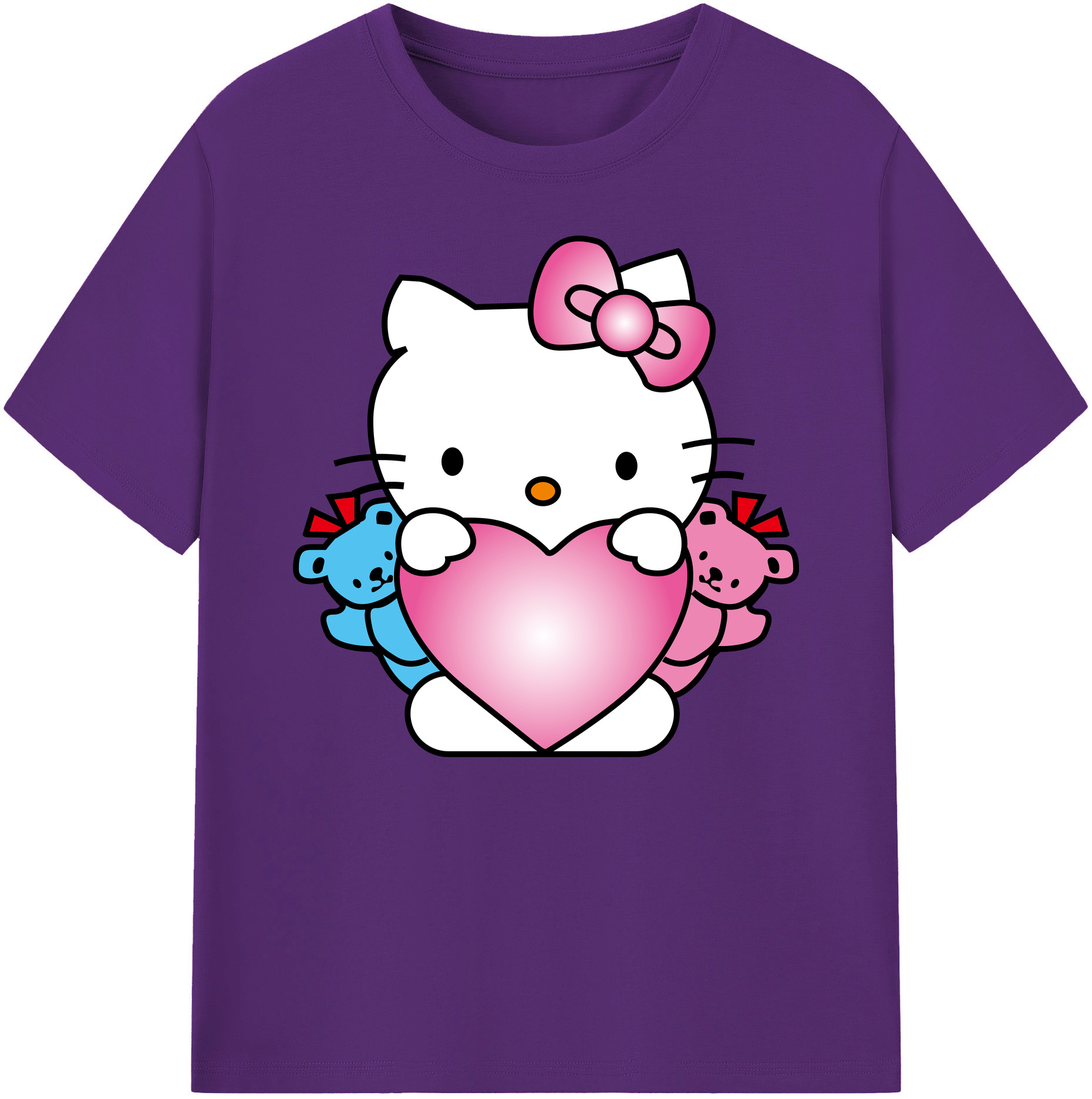 （画像用） Hello Kitty ハローキティ 綿100％ メンズ半袖Tシャツ｜肌触りやわらか＆通気性