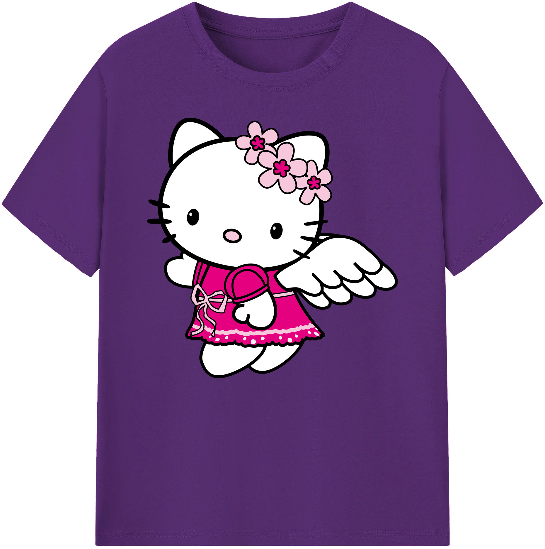 （画像用） Hello Kitty ハローキティ 綿100％ メンズ半袖Tシャツ｜肌触りやわらか＆通気性