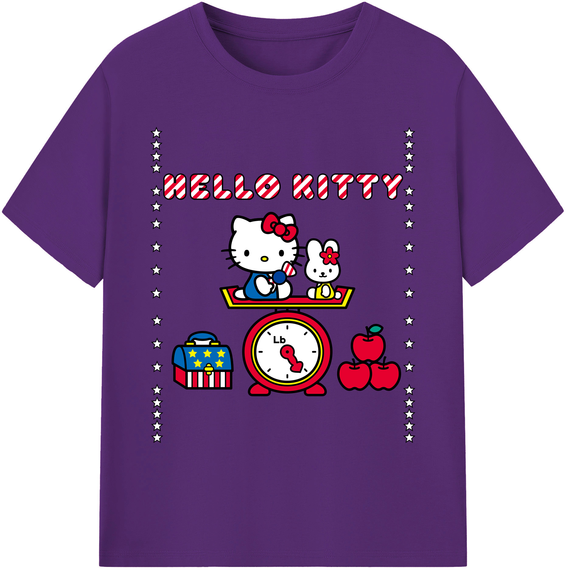 （画像用） Hello Kitty ハローキティ 綿100％ メンズ半袖Tシャツ｜肌触りやわらか＆通気性