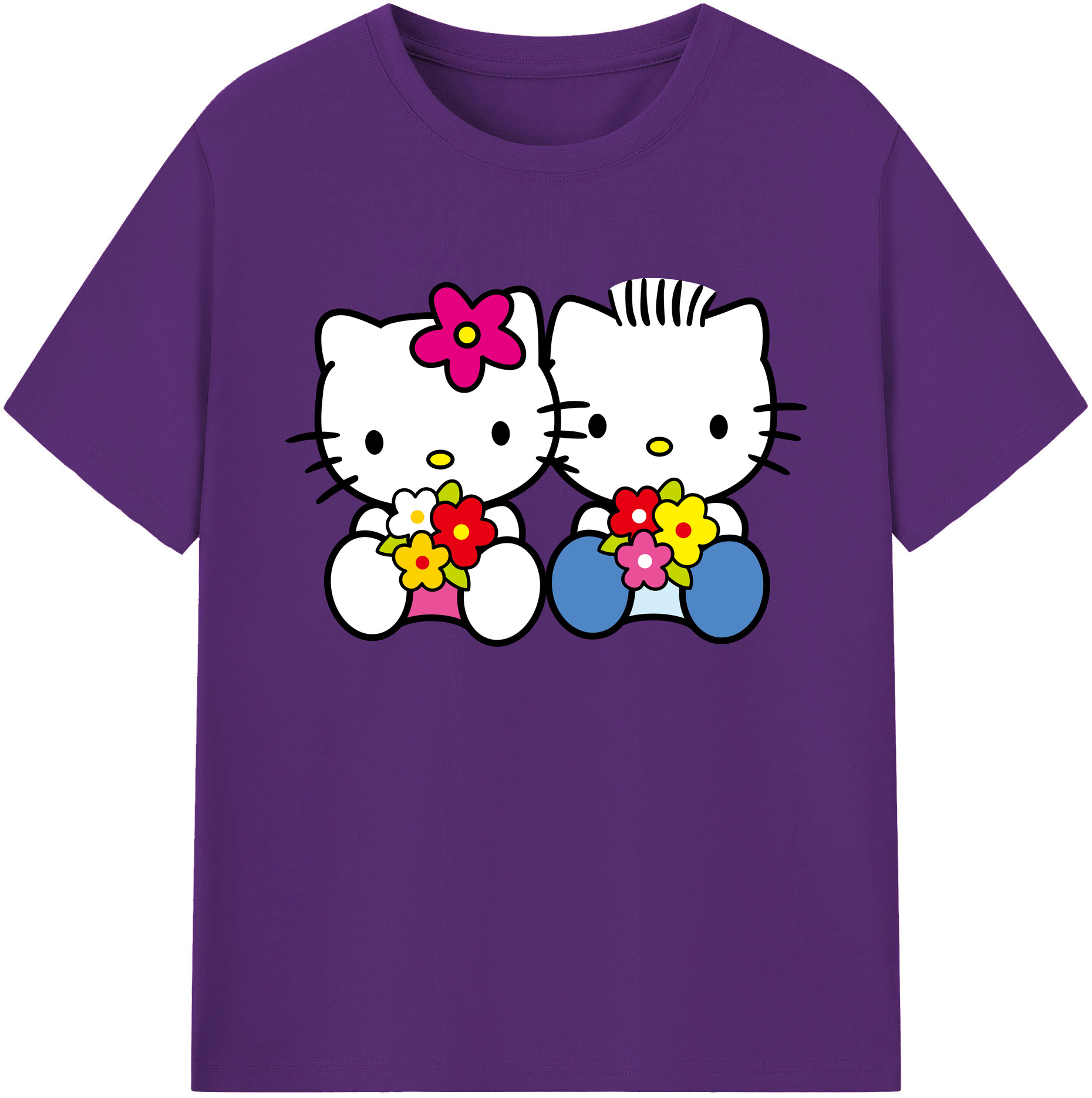 （画像用） Hello Kitty ハローキティ 綿100％ メンズ半袖Tシャツ｜肌触りやわらか＆通気性