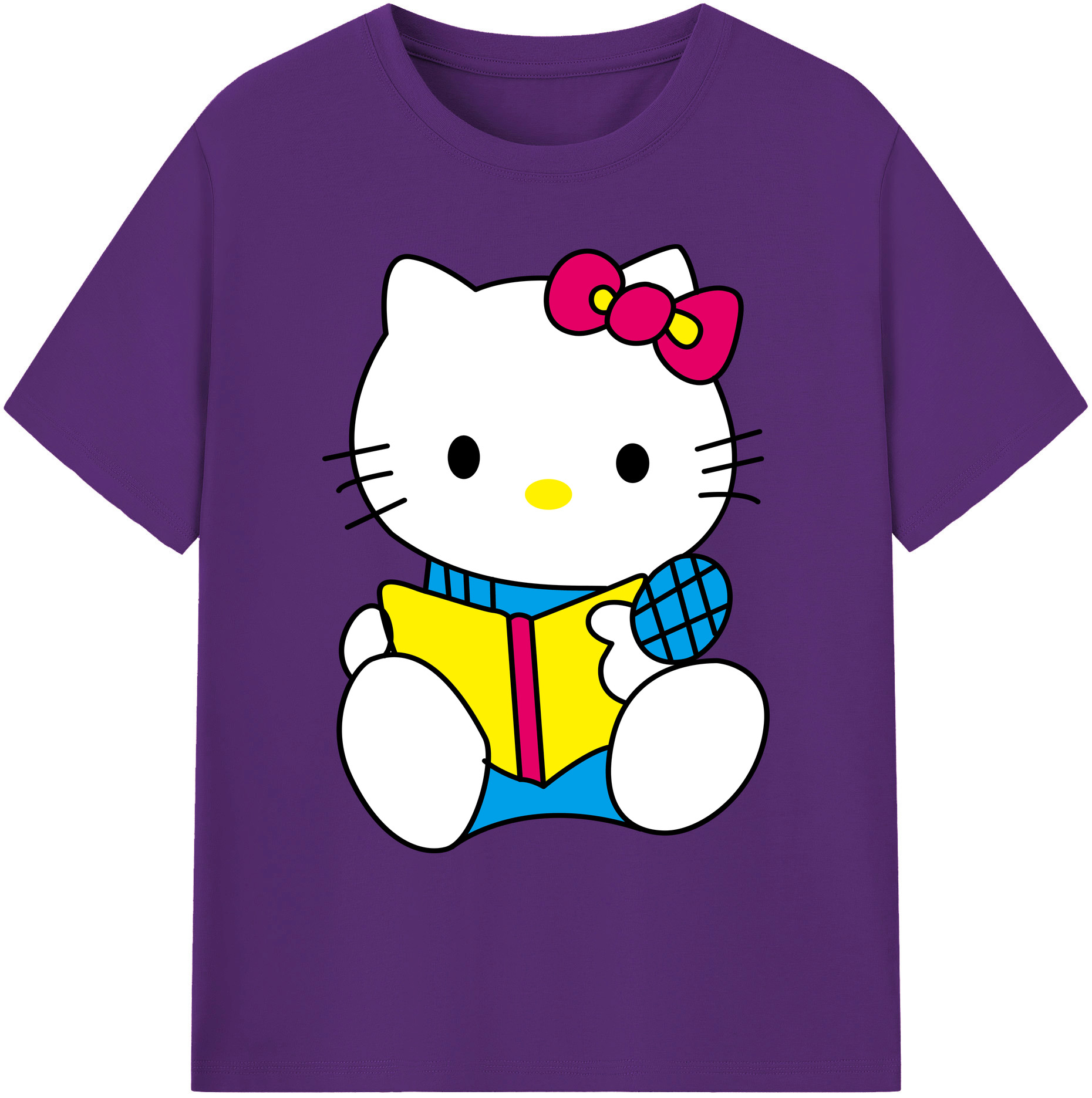 （画像用） Hello Kitty ハローキティ 綿100％ メンズ半袖Tシャツ｜肌触りやわらか＆通気性