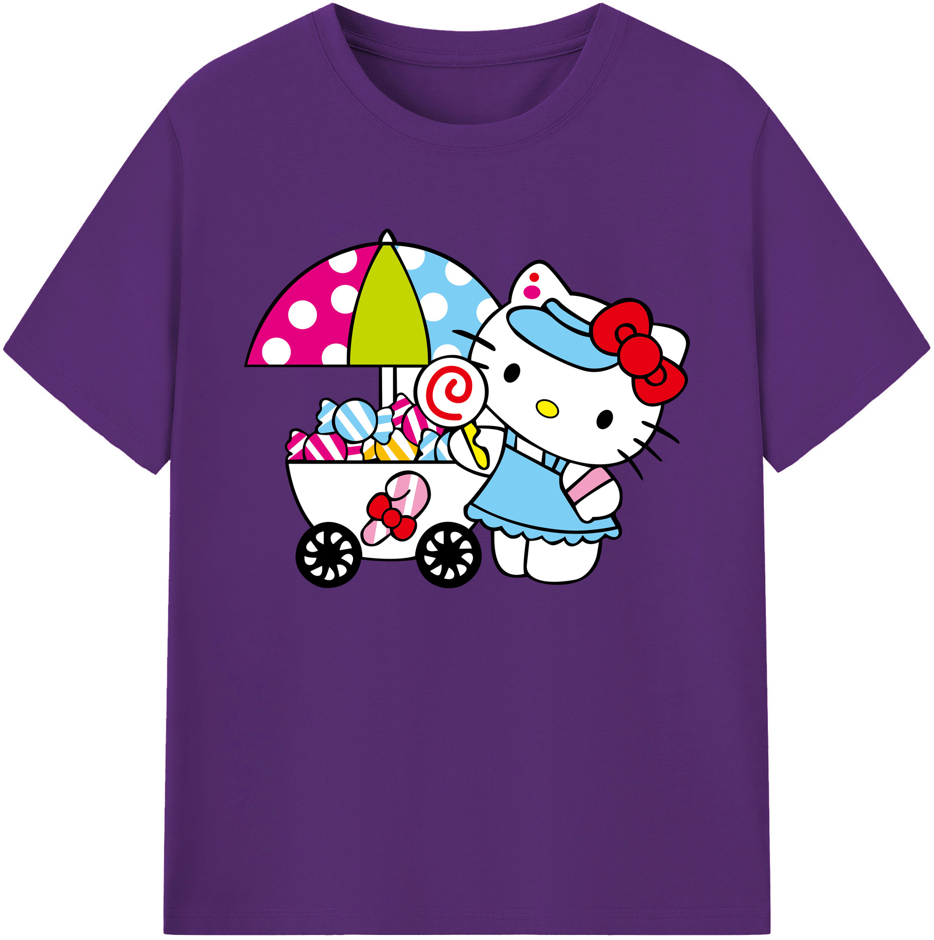 （画像用） Hello Kitty ハローキティ 綿100％ メンズ半袖Tシャツ｜肌触りやわらか＆通気性
