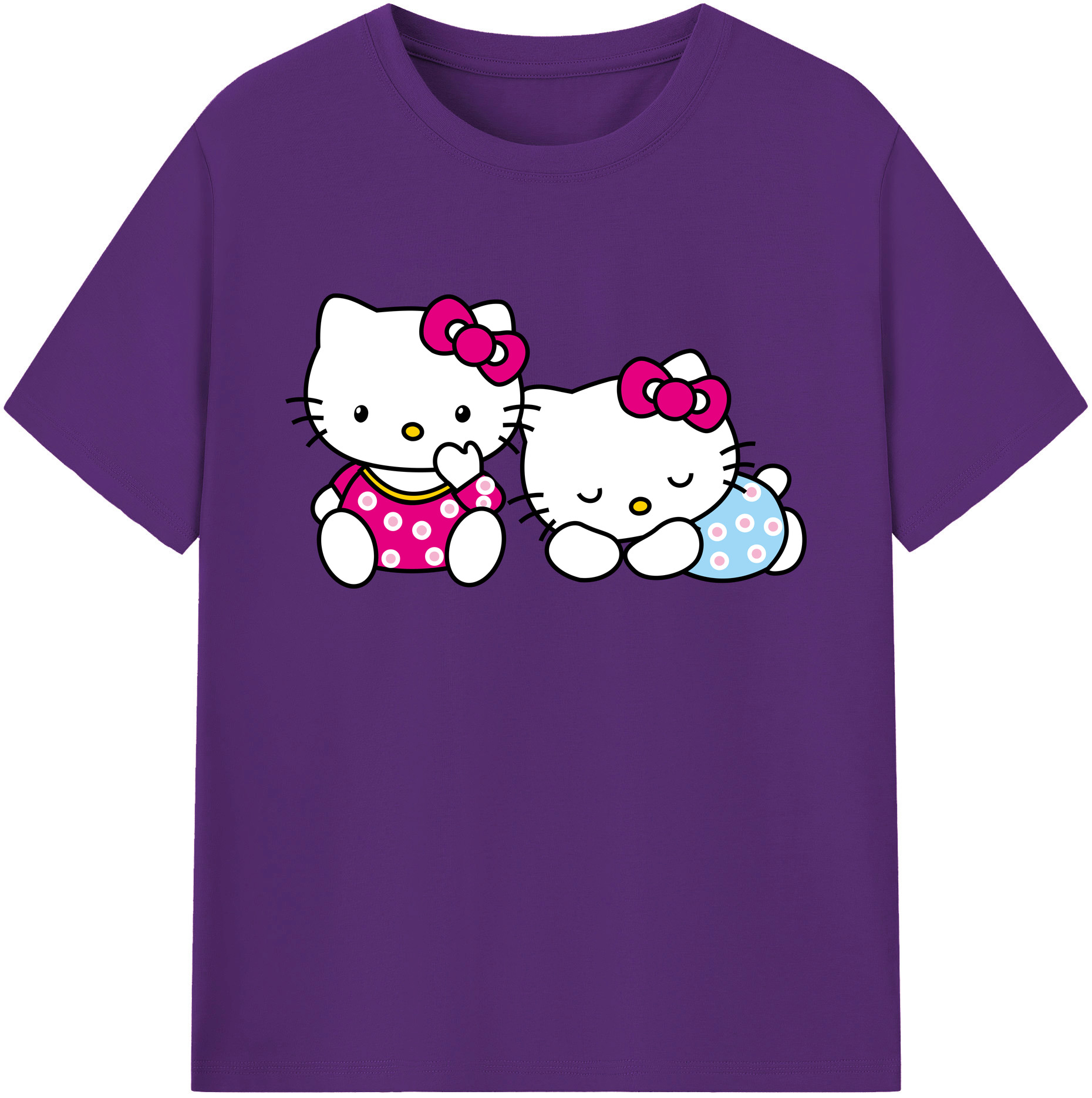 （画像用） Hello Kitty ハローキティ 綿100％ メンズ半袖Tシャツ｜肌触りやわらか＆通気性