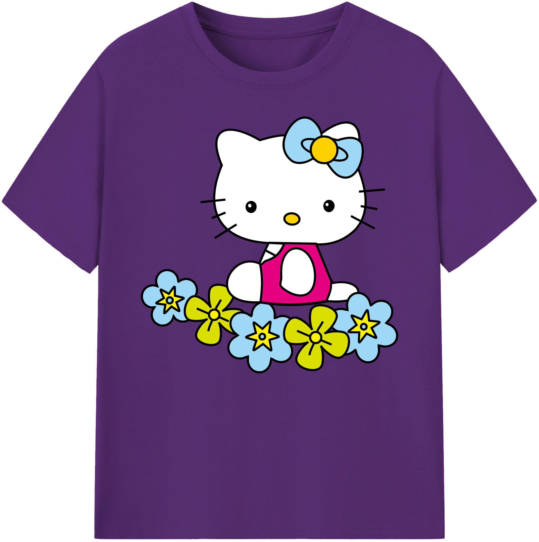 （画像用） Hello Kitty ハローキティ 綿100％ メンズ半袖Tシャツ｜肌触りやわらか＆通気性