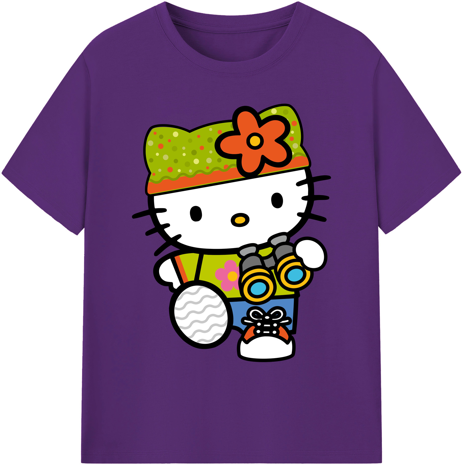 （画像用） Hello Kitty ハローキティ 綿100％ メンズ半袖Tシャツ｜肌触りやわらか＆通気性