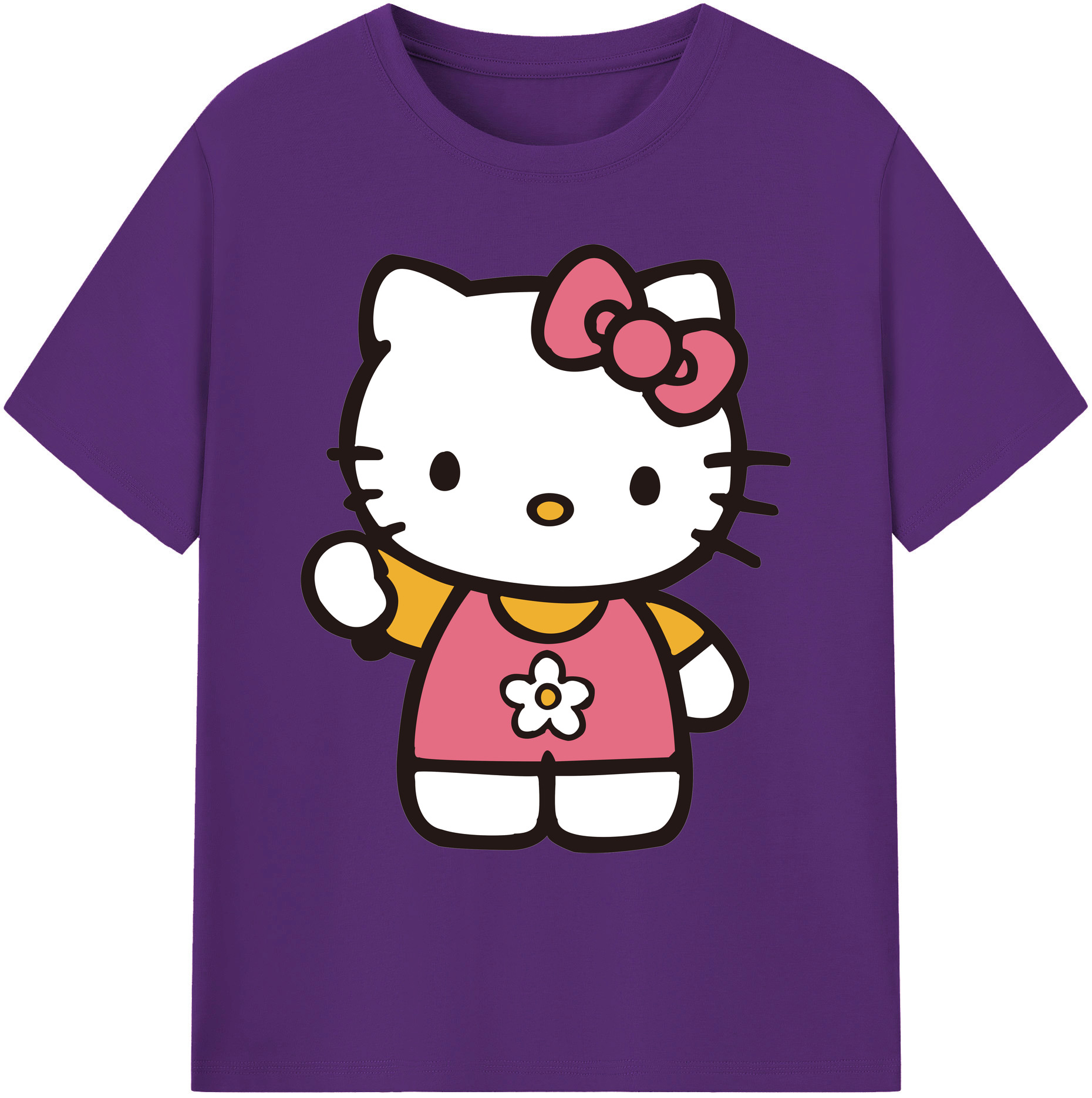 （画像用） Hello Kitty ハローキティ 綿100％ メンズ半袖Tシャツ｜肌触りやわらか＆通気性