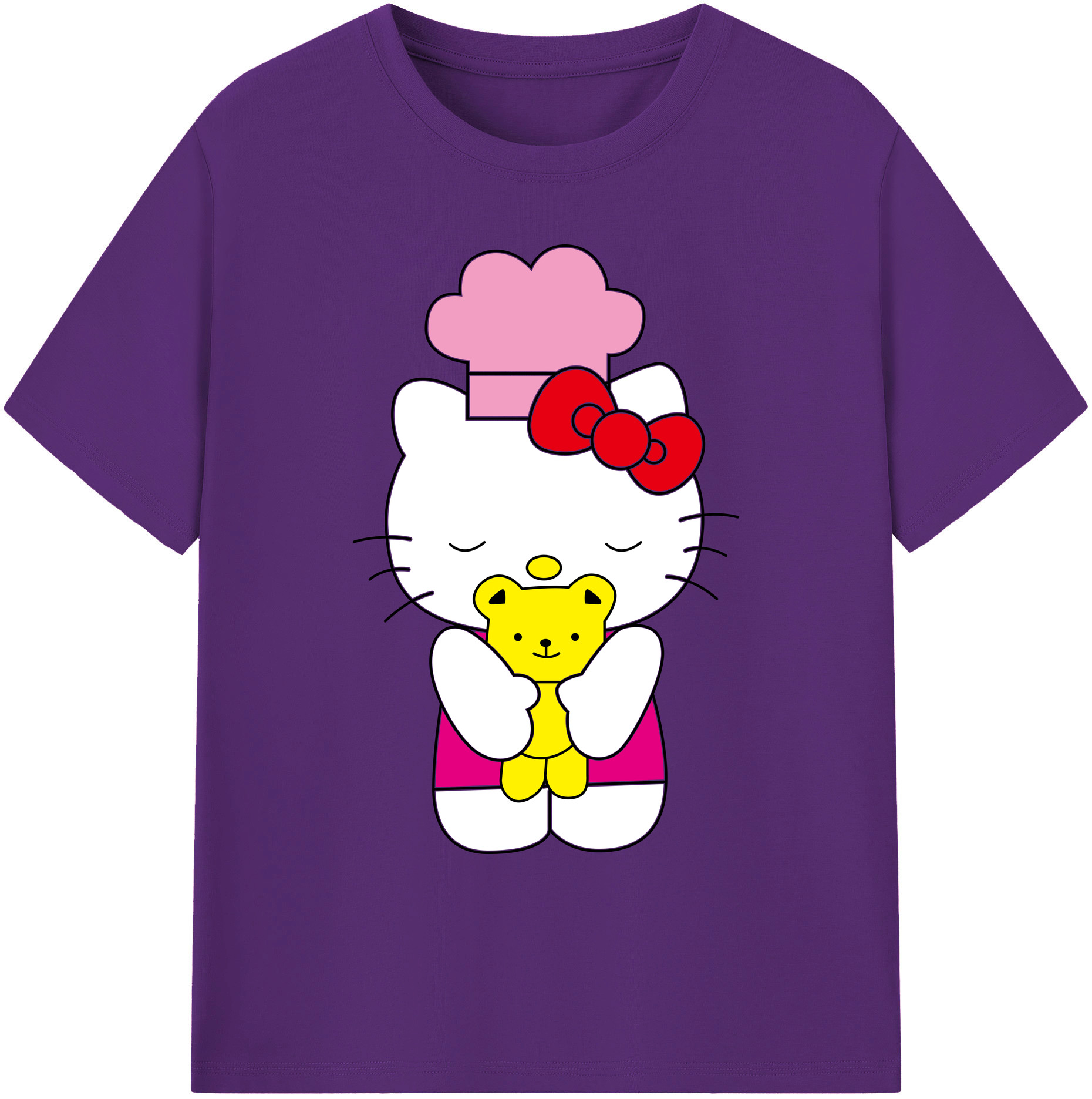 （画像用） Hello Kitty ハローキティ 綿100％ メンズ半袖Tシャツ｜肌触りやわらか＆通気性