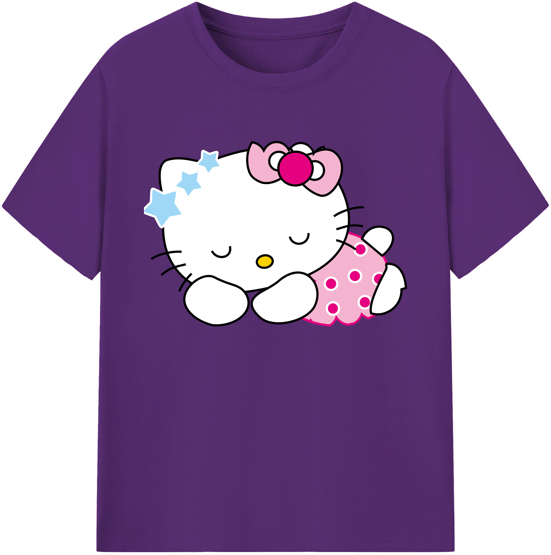 （画像用） Hello Kitty ハローキティ 綿100％ メンズ半袖Tシャツ｜肌触りやわらか＆通気性