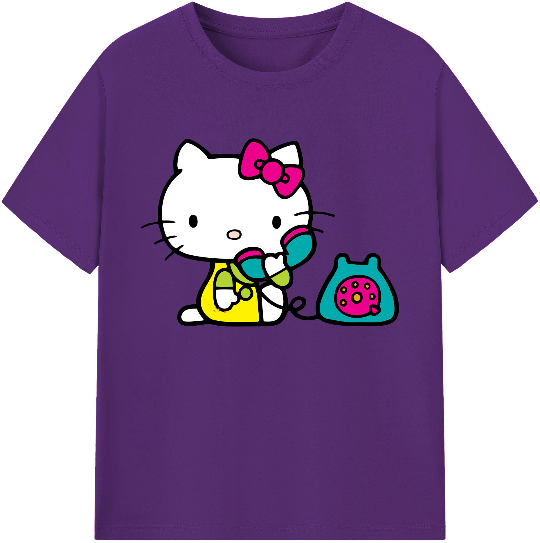 （画像用） Hello Kitty ハローキティ 綿100％ メンズ半袖Tシャツ｜肌触りやわらか＆通気性