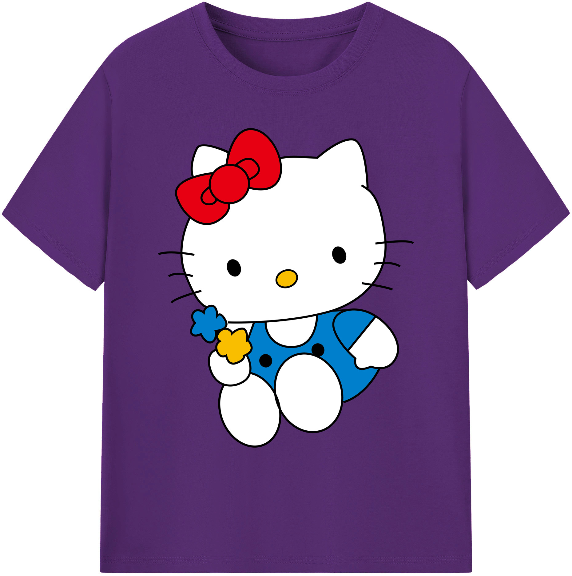（画像用） Hello Kitty ハローキティ 綿100％ メンズ半袖Tシャツ｜肌触りやわらか＆通気性