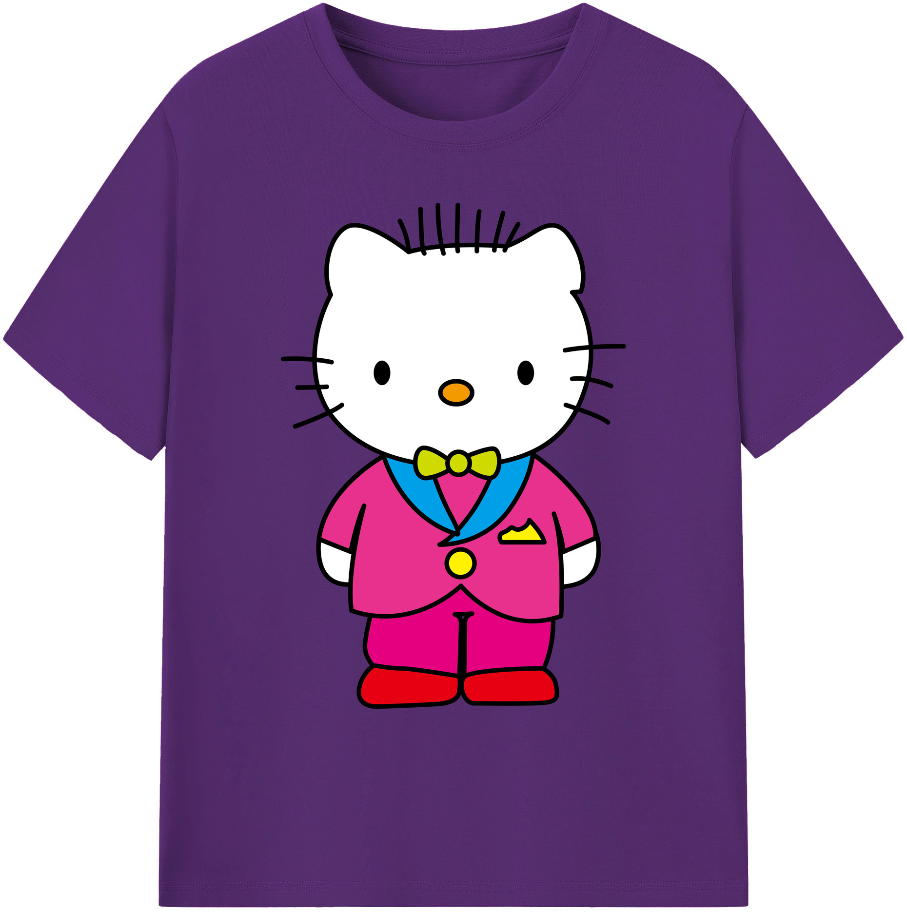 （画像用） Hello Kitty ハローキティ 綿100％ メンズ半袖Tシャツ｜肌触りやわらか＆通気性