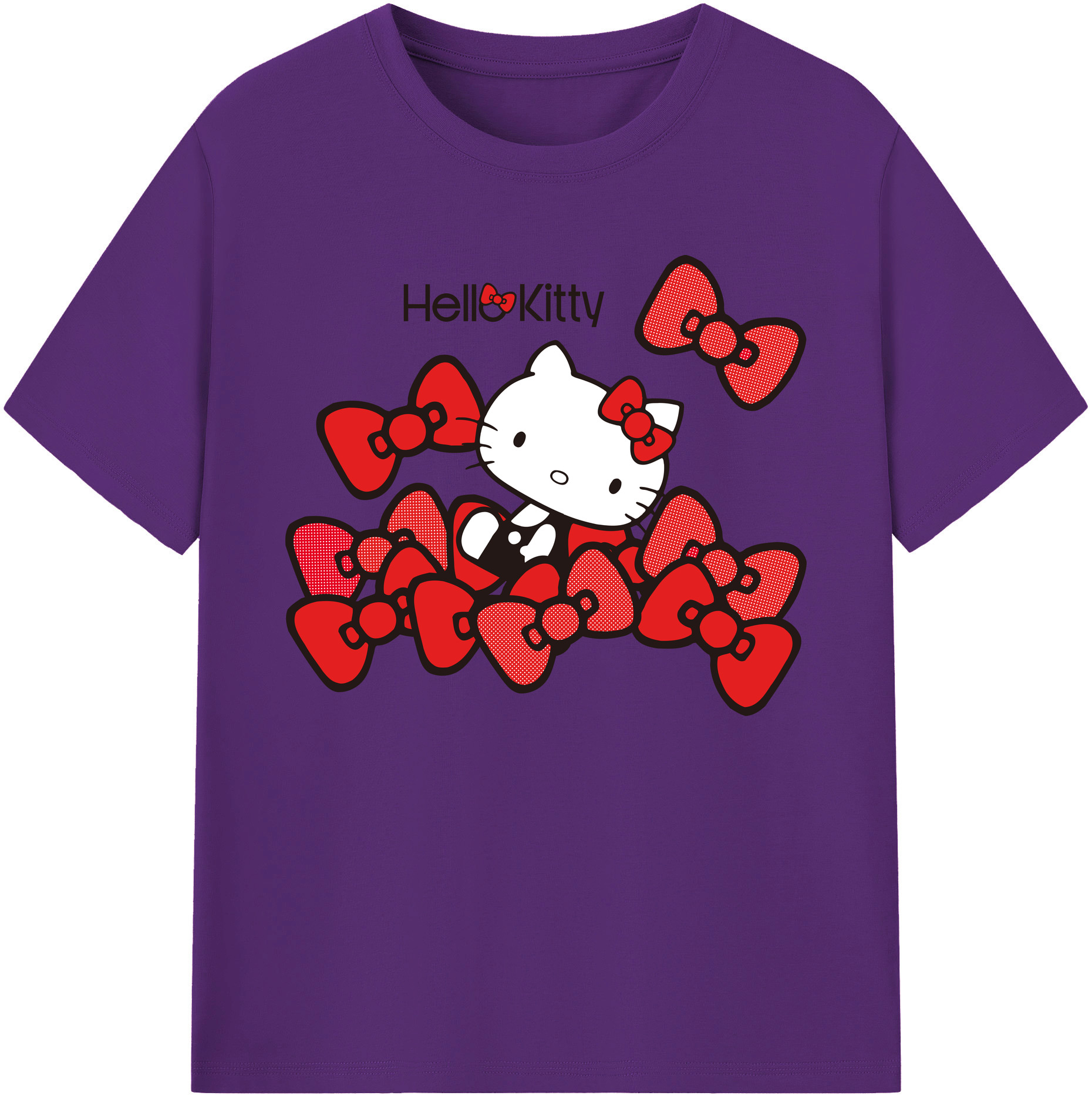 （画像用） Hello Kitty ハローキティ 綿100％ メンズ半袖Tシャツ｜肌触りやわらか＆通気性
