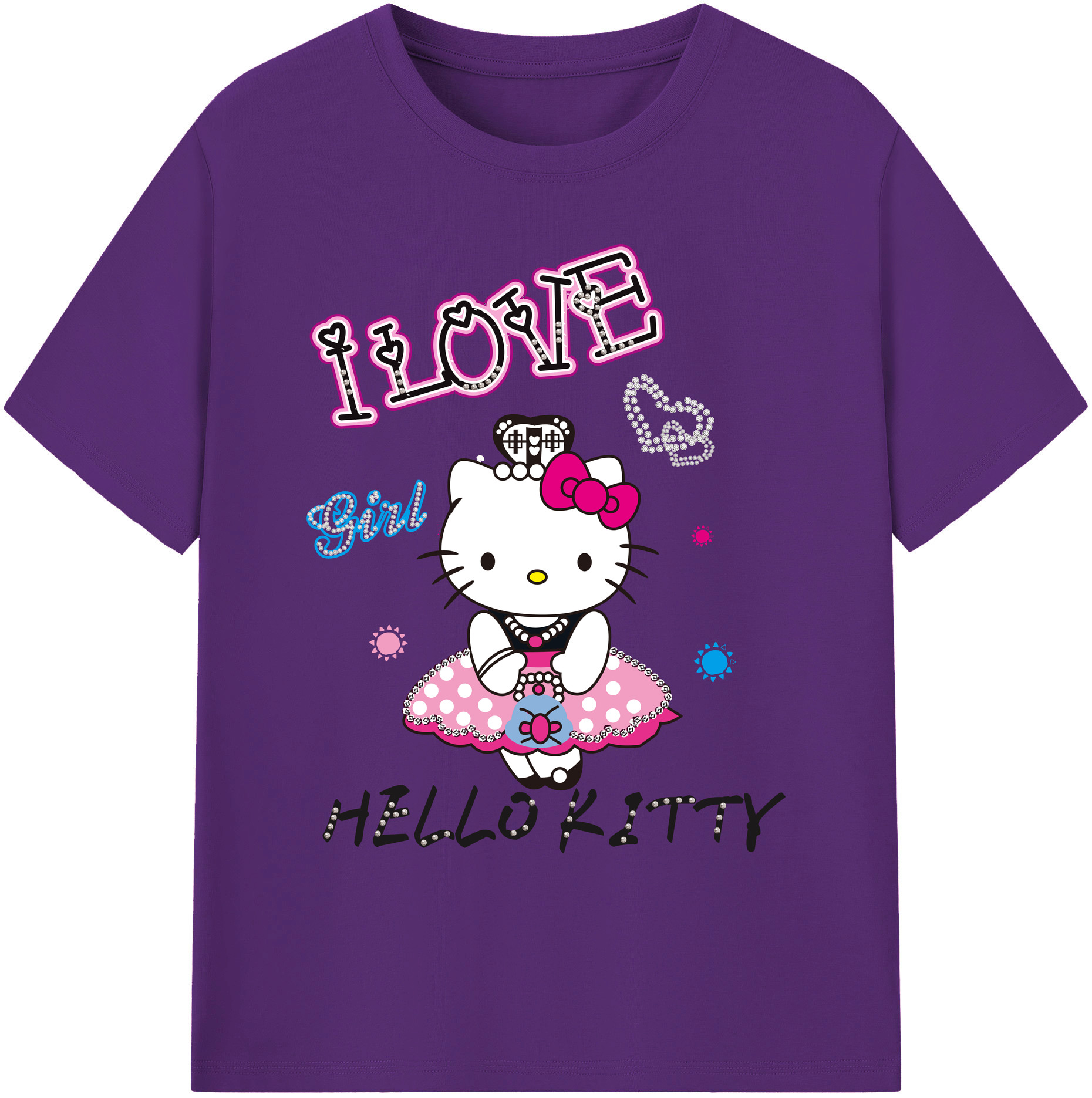 （画像用） Hello Kitty ハローキティ 綿100％ メンズ半袖Tシャツ｜肌触りやわらか＆通気性