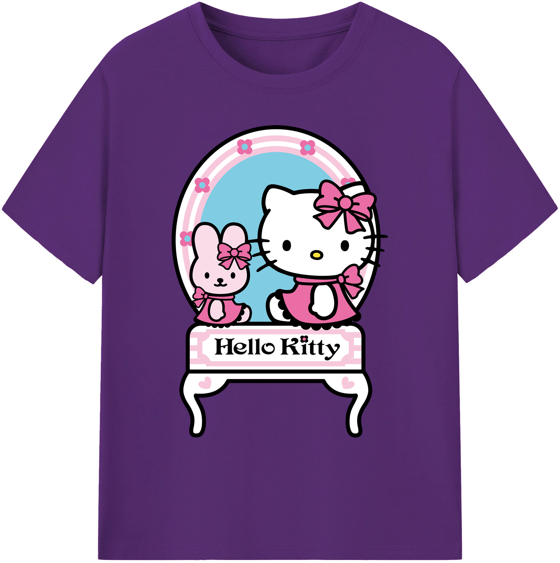 （画像用） Hello Kitty ハローキティ 綿100％ メンズ半袖Tシャツ｜肌触りやわらか＆通気性