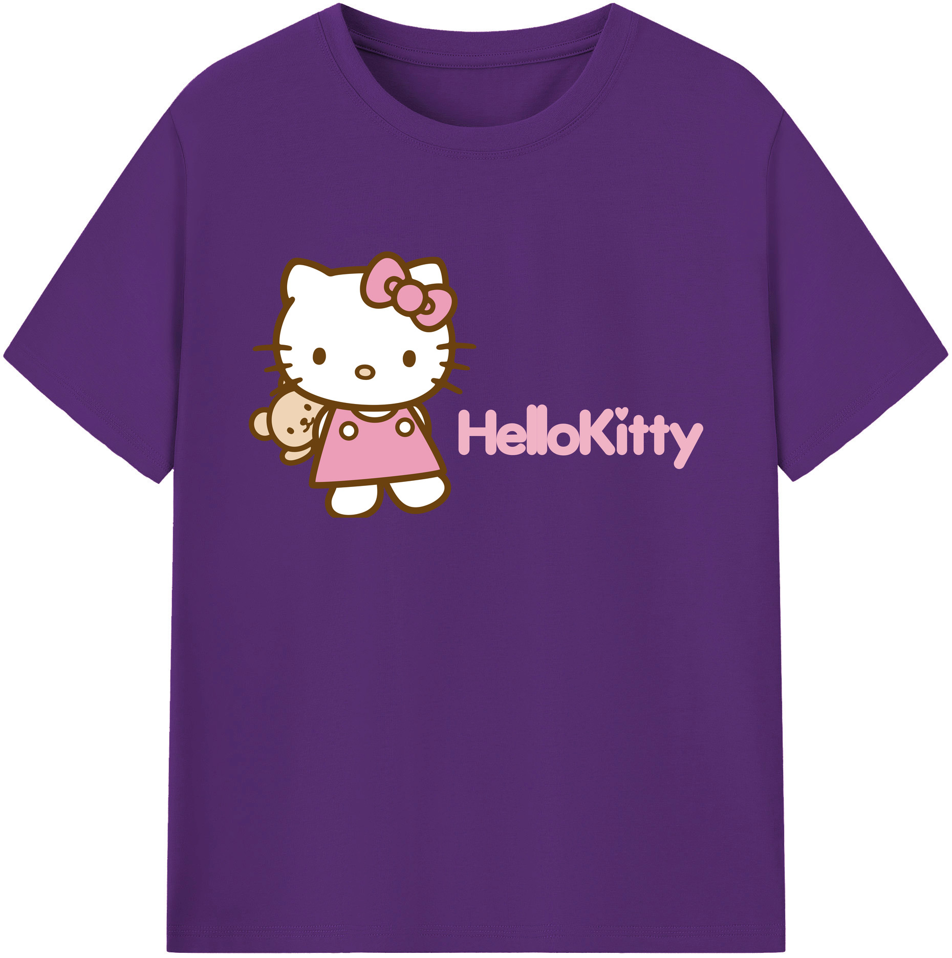 （画像用） Hello Kitty ハローキティ 綿100％ メンズ半袖Tシャツ｜肌触りやわらか＆通気性