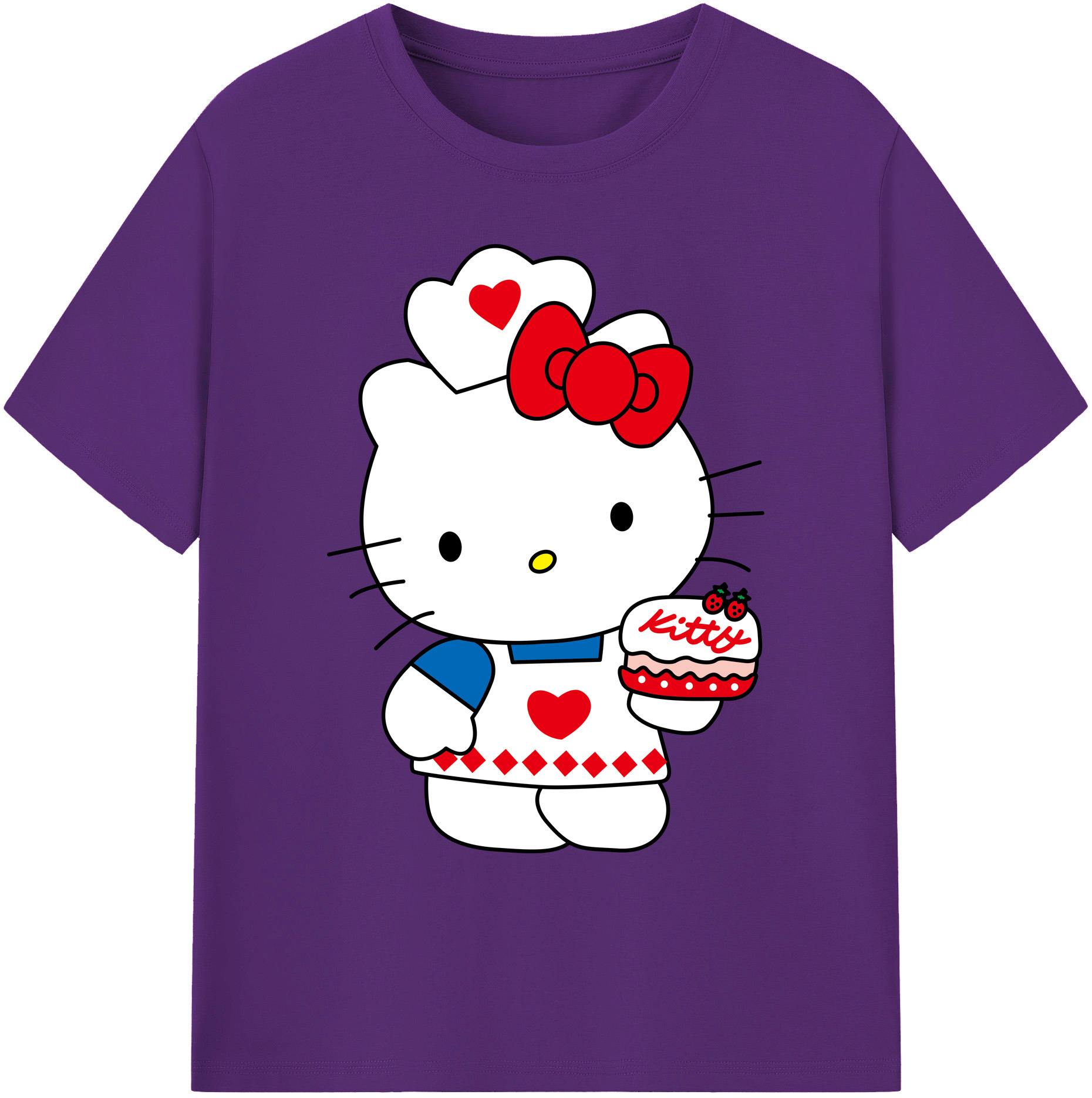 （画像用） Hello Kitty ハローキティ 綿100％ メンズ半袖Tシャツ｜肌触りやわらか＆通気性