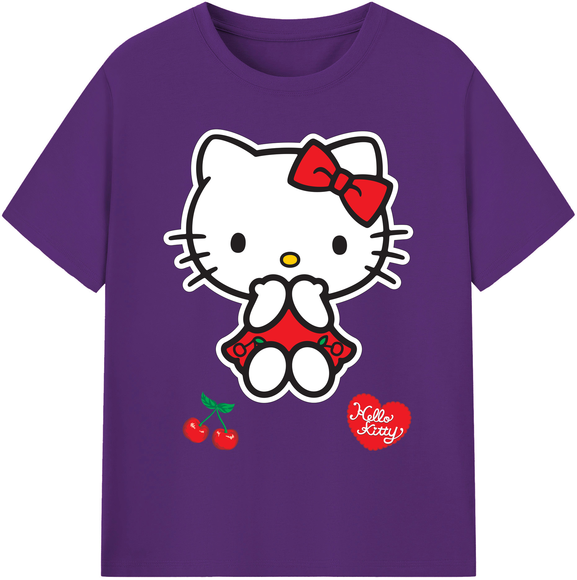 （画像用） Hello Kitty ハローキティ 綿100％ メンズ半袖Tシャツ｜肌触りやわらか＆通気性