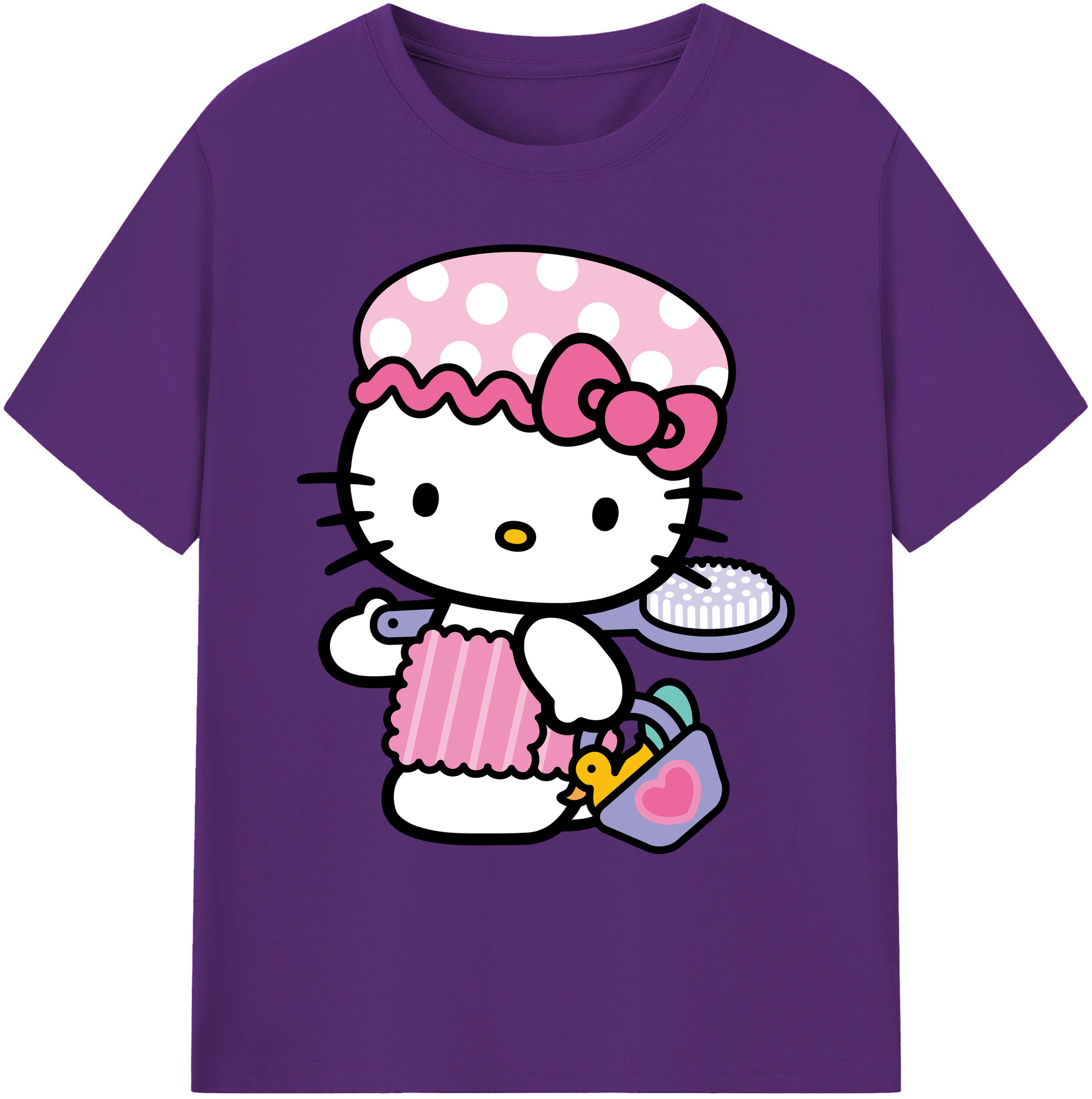 （画像用） Hello Kitty ハローキティ 綿100％ メンズ半袖Tシャツ｜肌触りやわらか＆通気性
