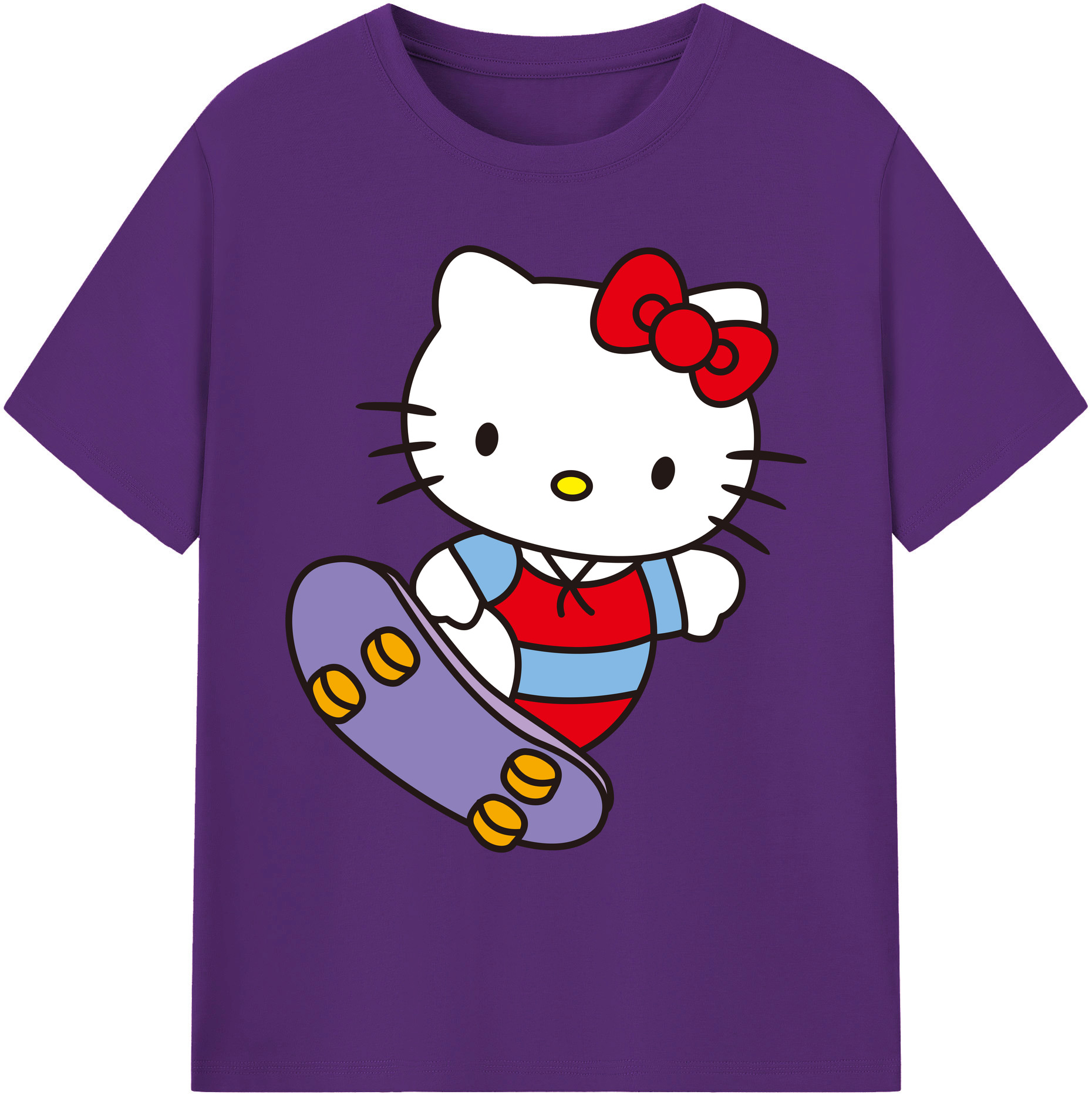 （画像用） Hello Kitty ハローキティ 綿100％ メンズ半袖Tシャツ｜肌触りやわらか＆通気性
