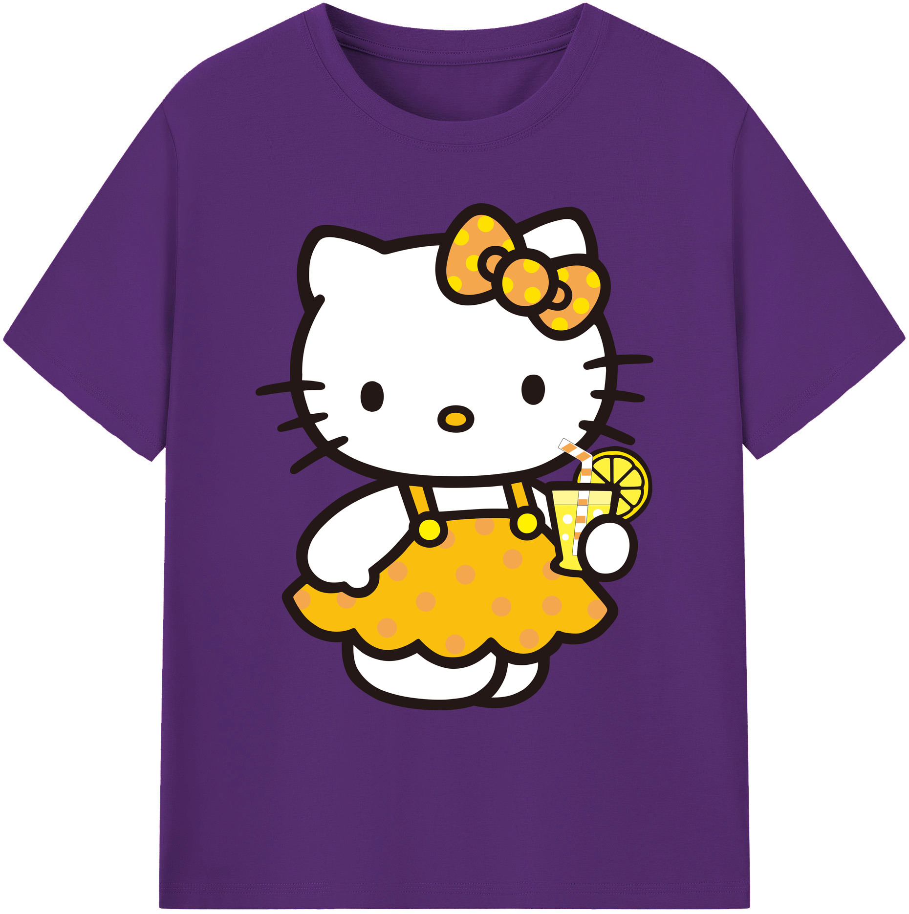 （画像用） Hello Kitty ハローキティ 綿100％ メンズ半袖Tシャツ｜肌触りやわらか＆通気性