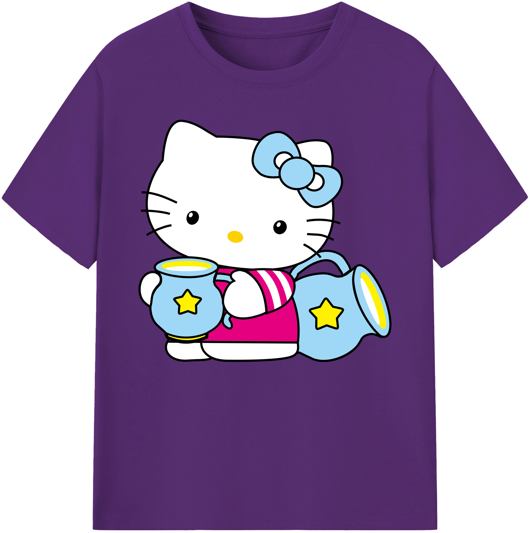 （画像用） Hello Kitty ハローキティ 綿100％ メンズ半袖Tシャツ｜肌触りやわらか＆通気性