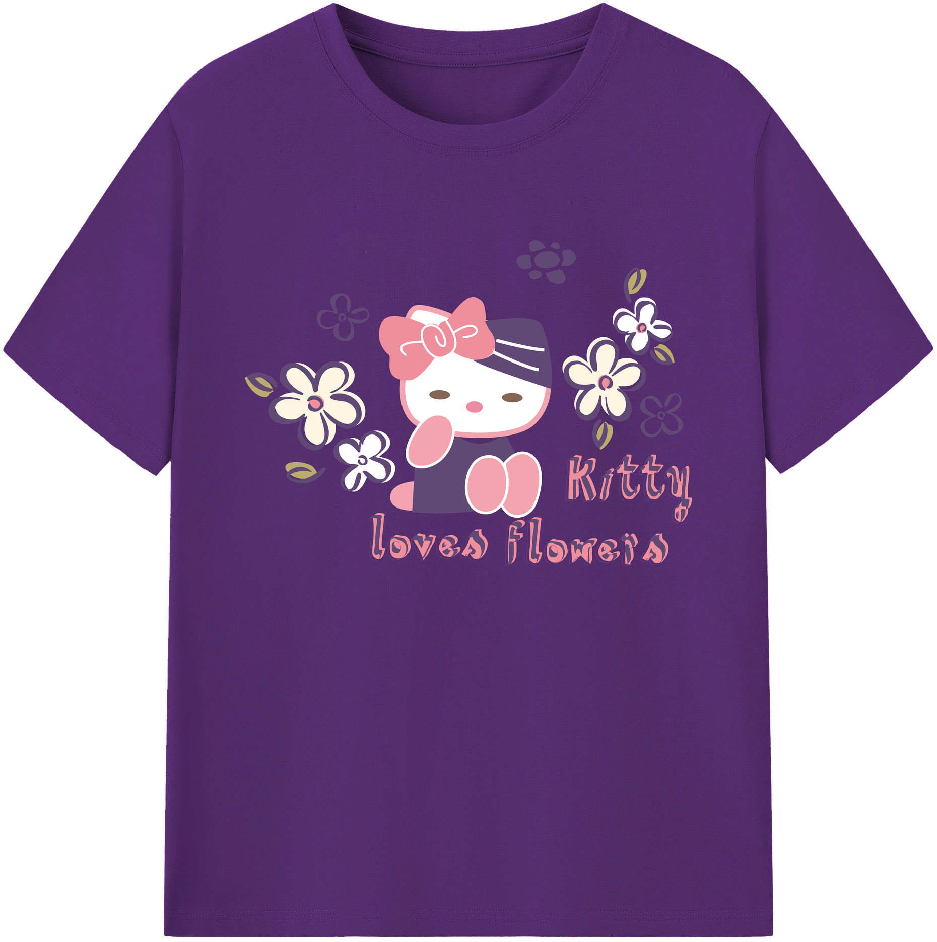 （画像用） Hello Kitty ハローキティ 綿100％ メンズ半袖Tシャツ｜肌触りやわらか＆通気性