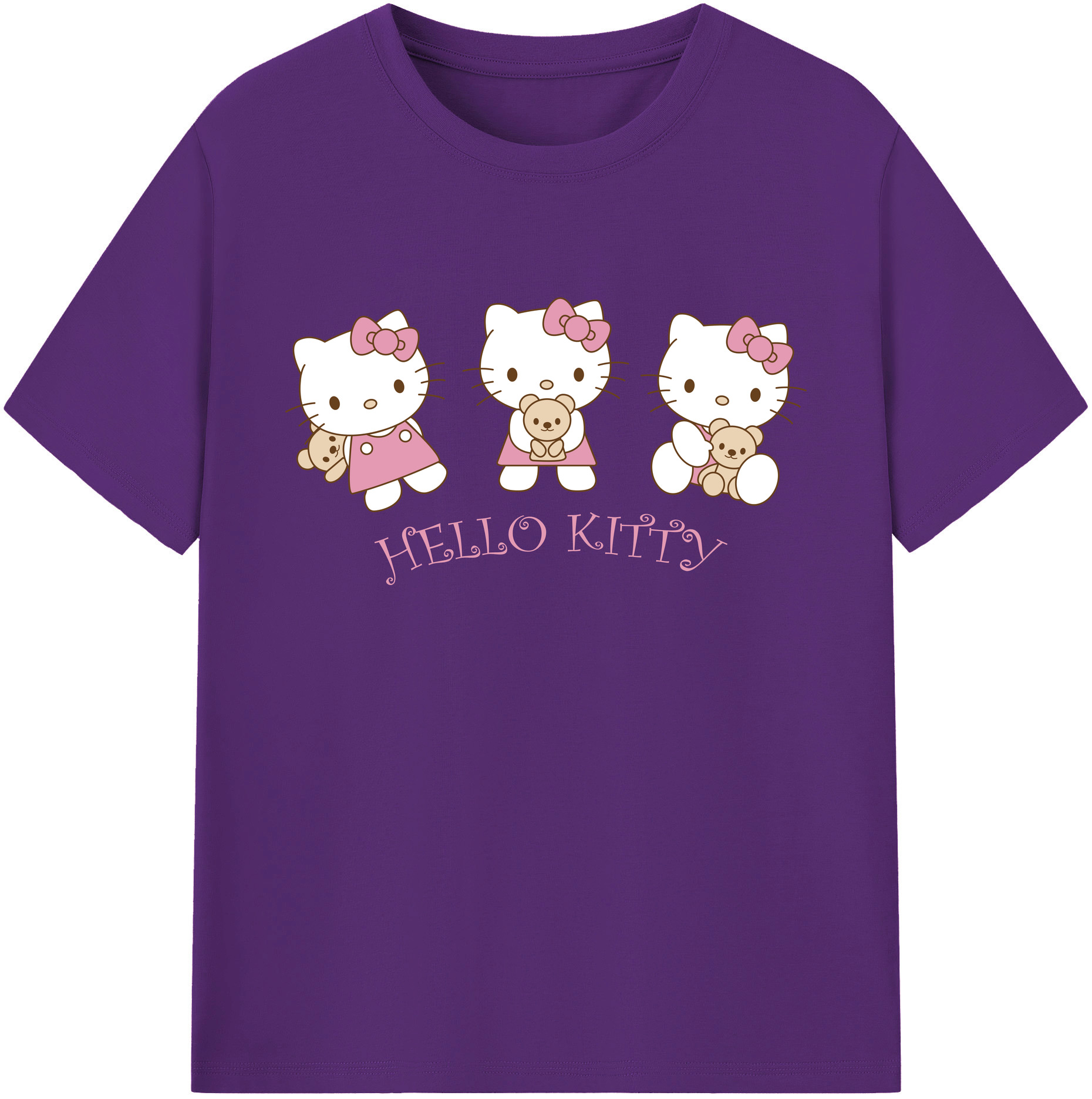 （画像用） Hello Kitty ハローキティ 綿100％ メンズ半袖Tシャツ｜肌触りやわらか＆通気性