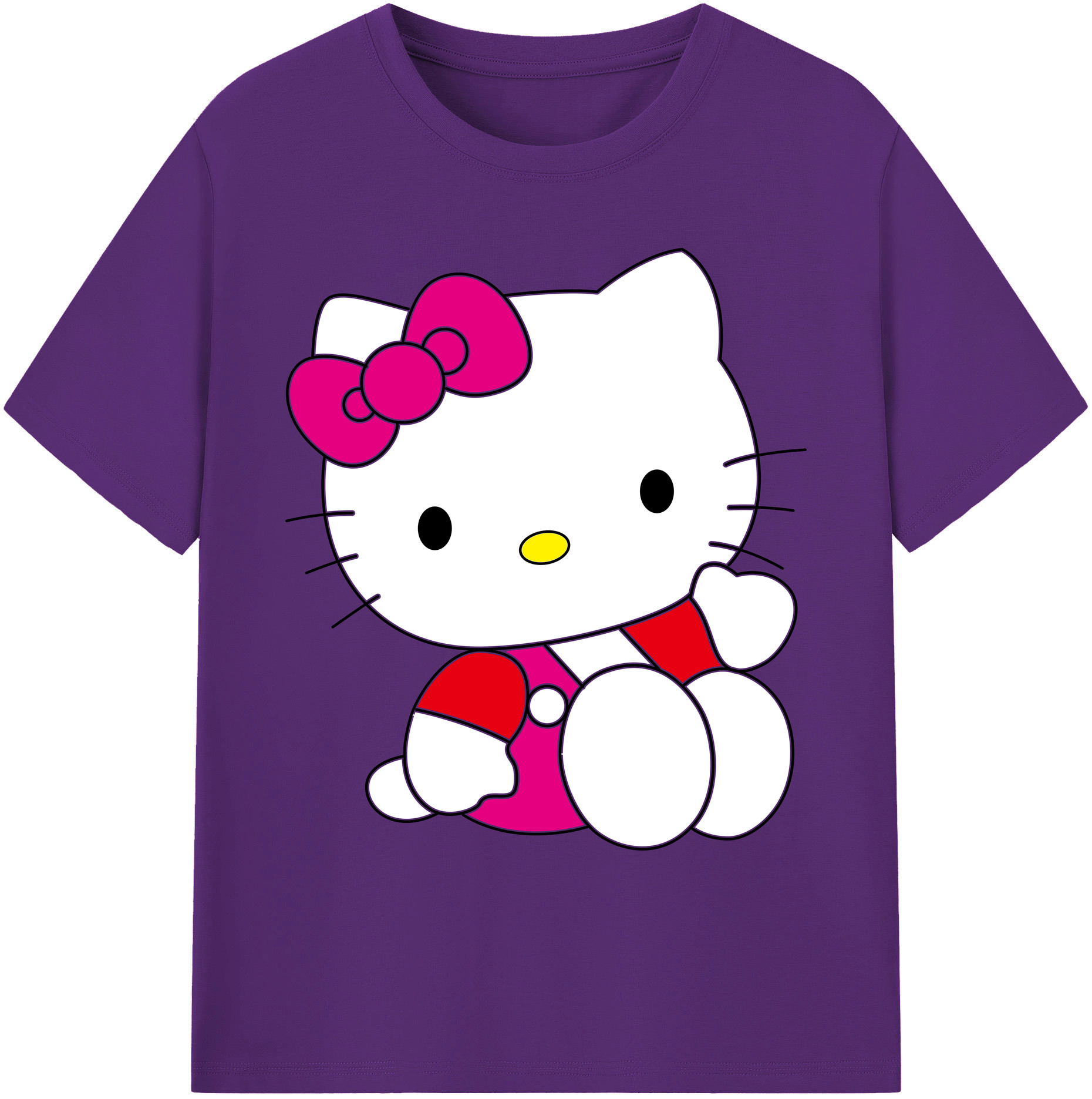 （画像用） Hello Kitty ハローキティ 綿100％ メンズ半袖Tシャツ｜肌触りやわらか＆通気性