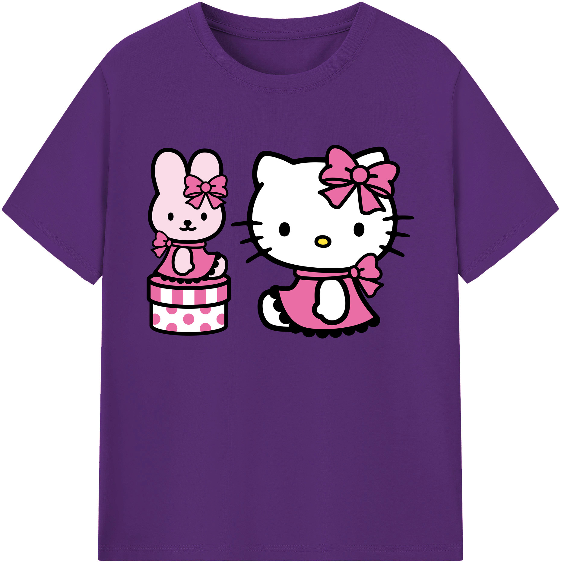 （画像用） Hello Kitty ハローキティ 綿100％ メンズ半袖Tシャツ｜肌触りやわらか＆通気性