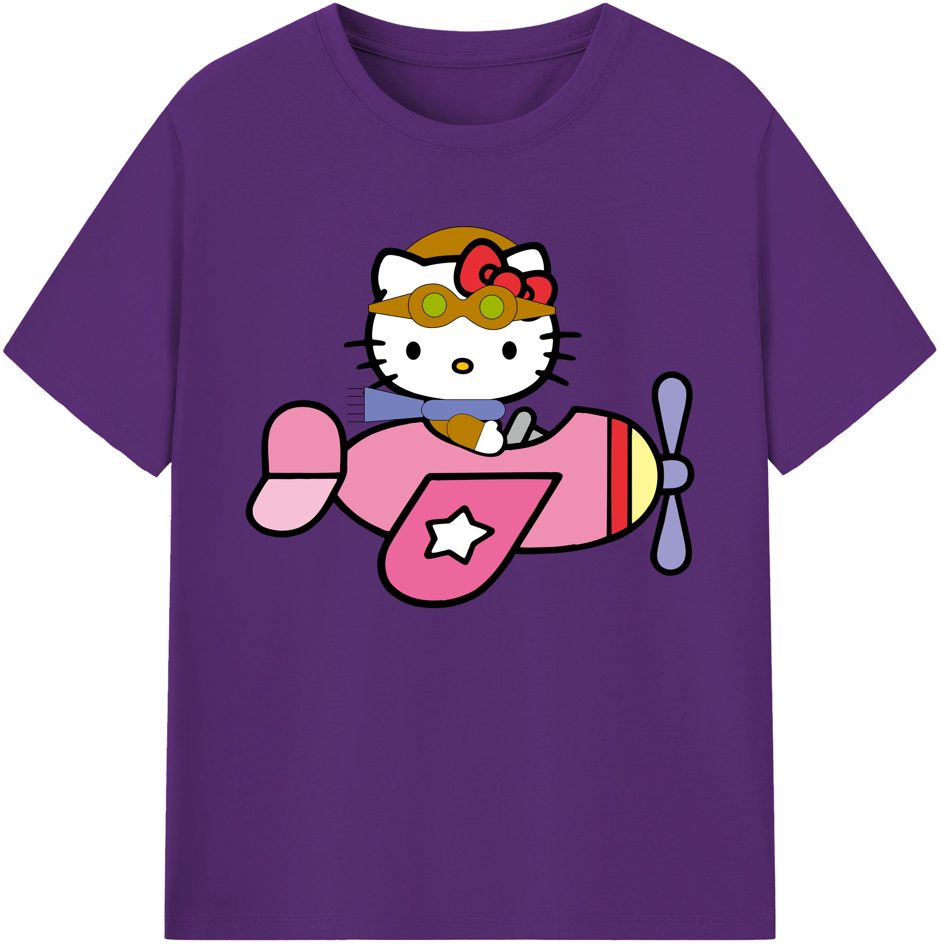 （画像用） Hello Kitty ハローキティ 綿100％ メンズ半袖Tシャツ｜肌触りやわらか＆通気性