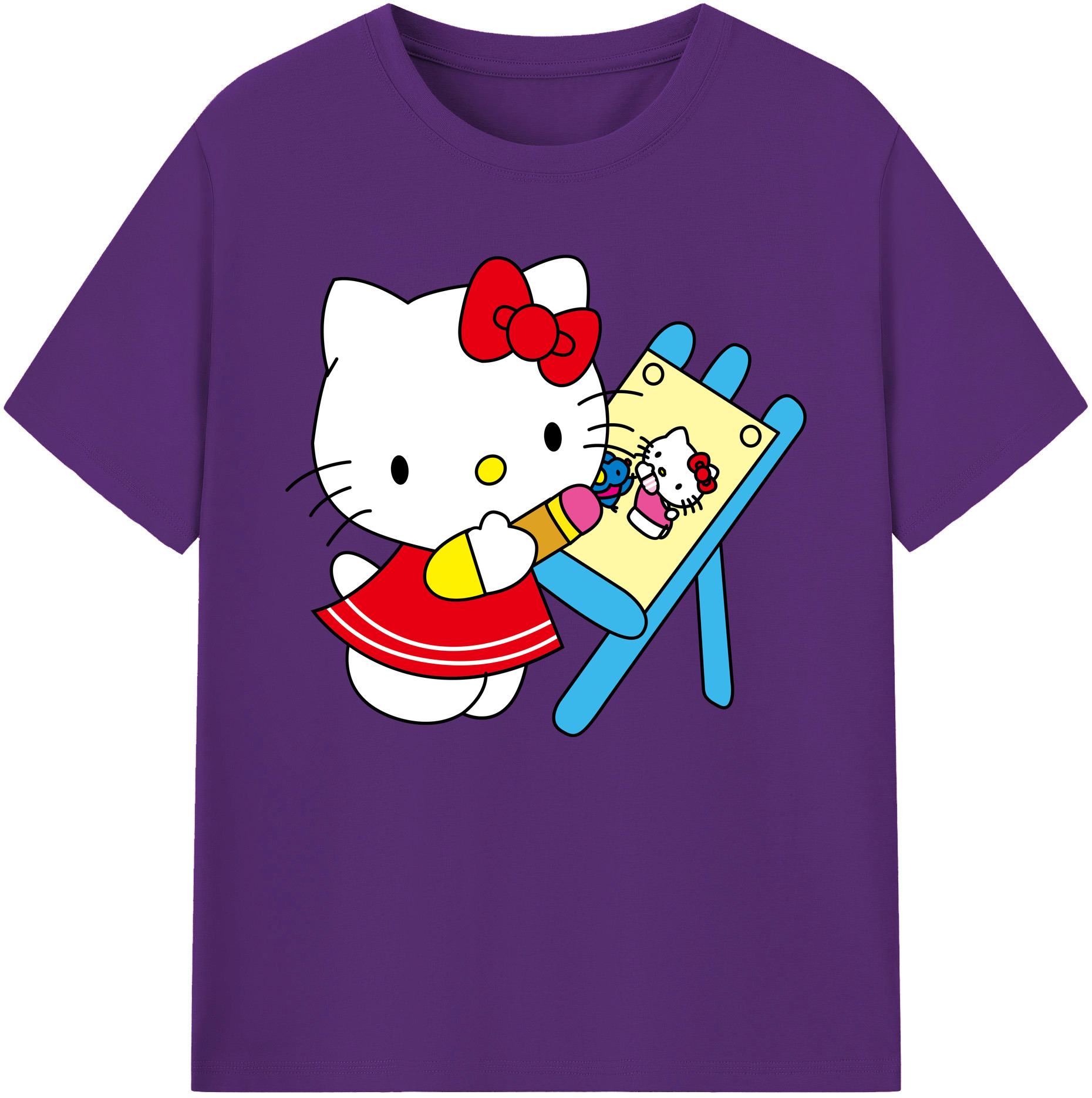 （画像用） Hello Kitty ハローキティ 綿100％ メンズ半袖Tシャツ｜肌触りやわらか＆通気性