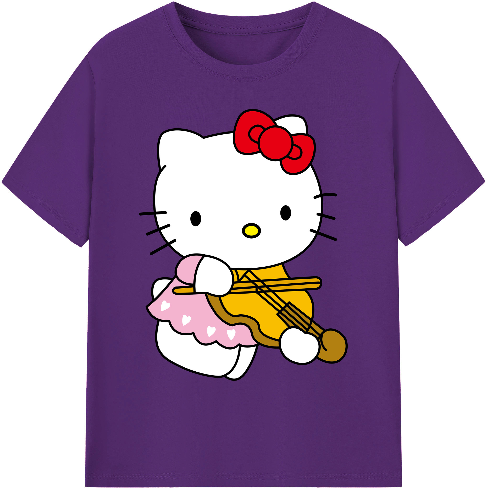 （画像用） Hello Kitty ハローキティ 綿100％ メンズ半袖Tシャツ｜肌触りやわらか＆通気性