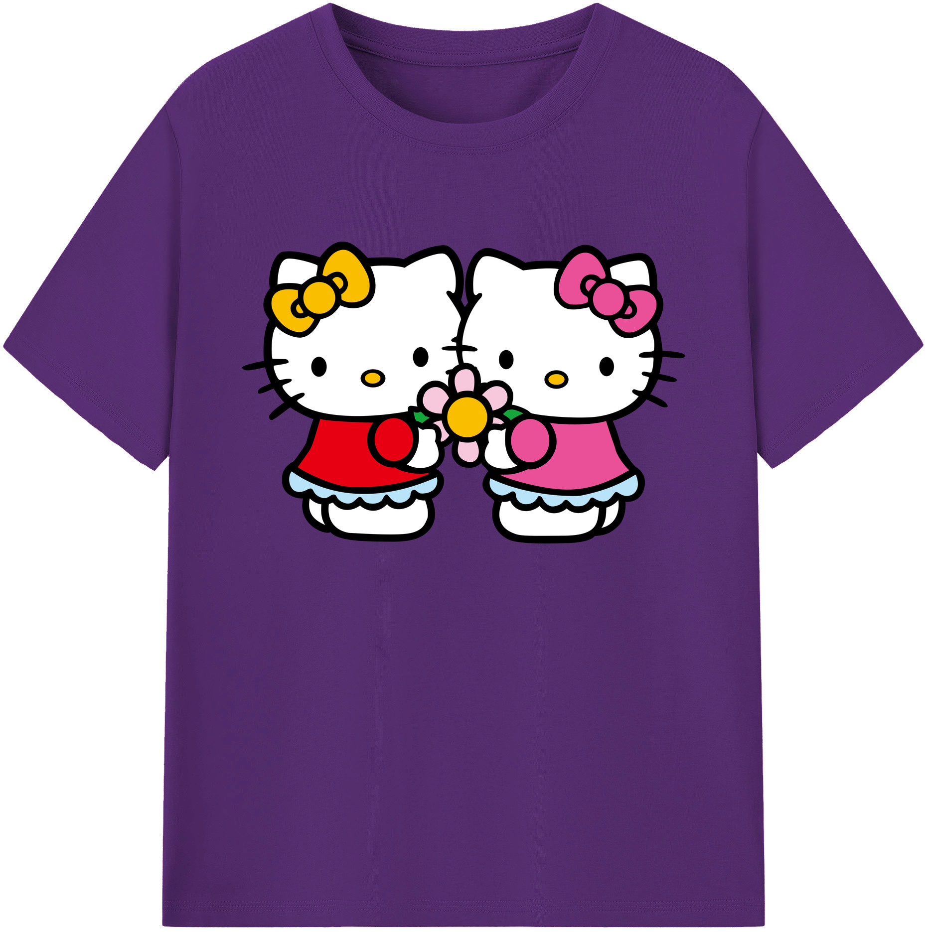 （画像用） Hello Kitty ハローキティ 綿100％ メンズ半袖Tシャツ｜肌触りやわらか＆通気性