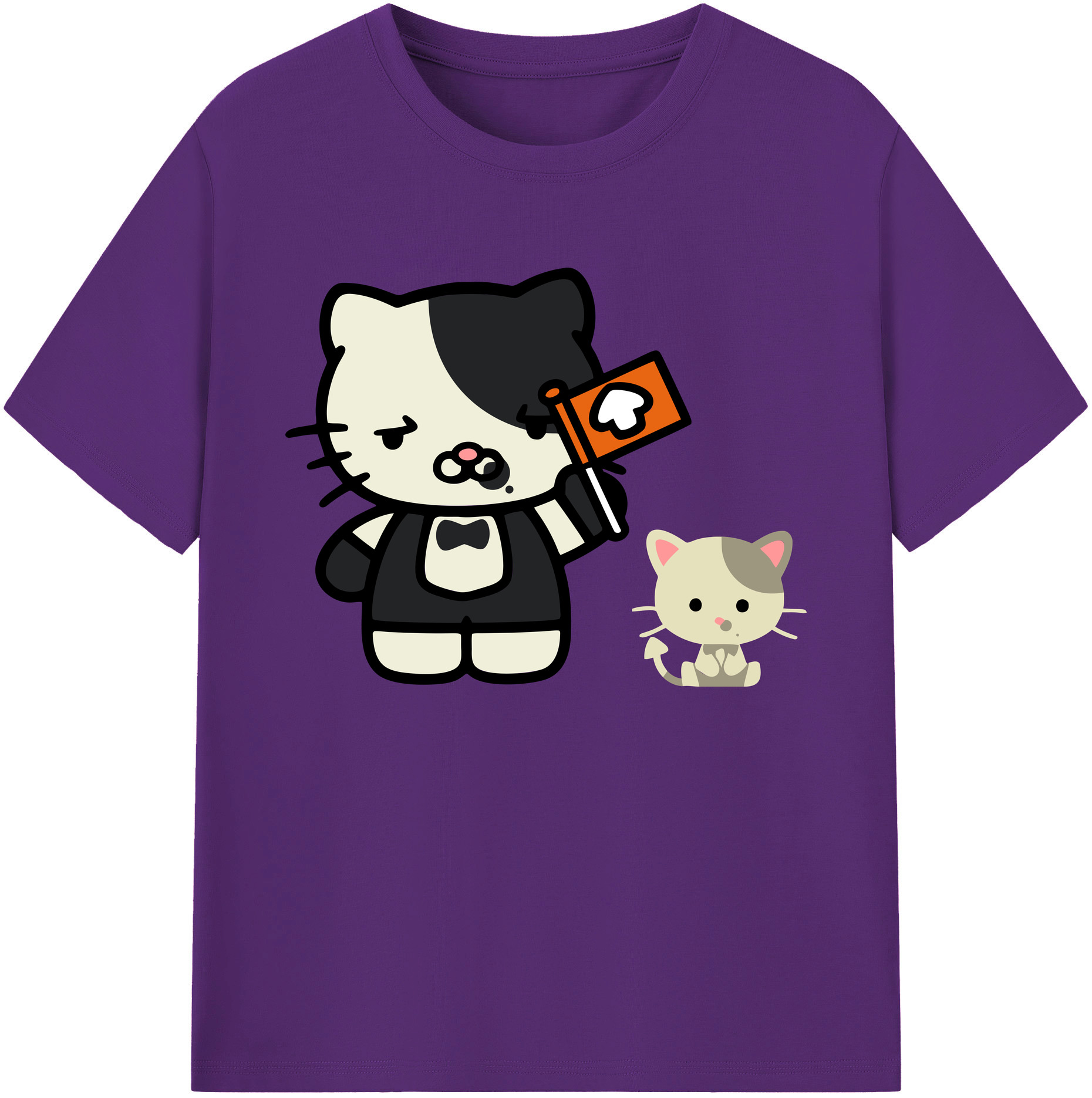 （画像用） Hello Kitty ハローキティ 綿100％ メンズ半袖Tシャツ｜肌触りやわらか＆通気性