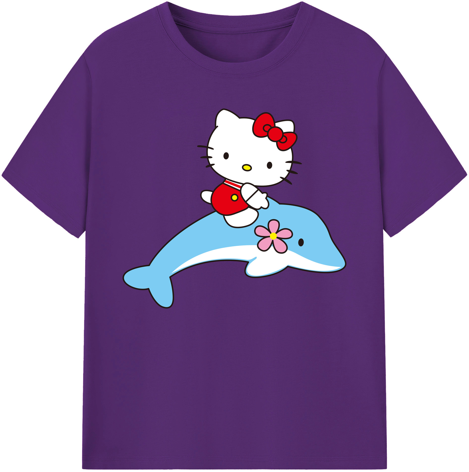 （画像用） Hello Kitty ハローキティ 綿100％ メンズ半袖Tシャツ｜肌触りやわらか＆通気性