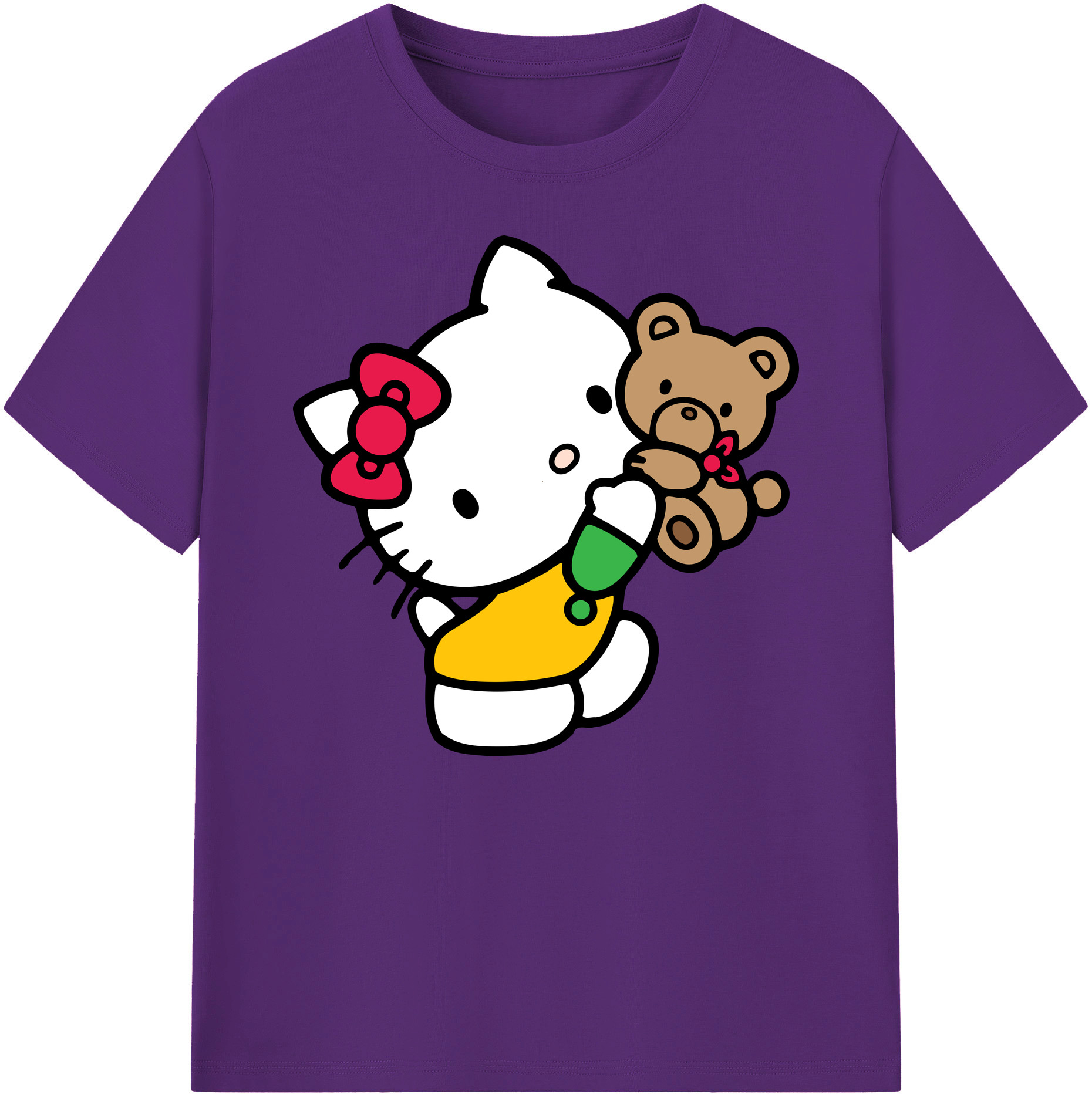（画像用） Hello Kitty ハローキティ 綿100％ メンズ半袖Tシャツ｜肌触りやわらか＆通気性