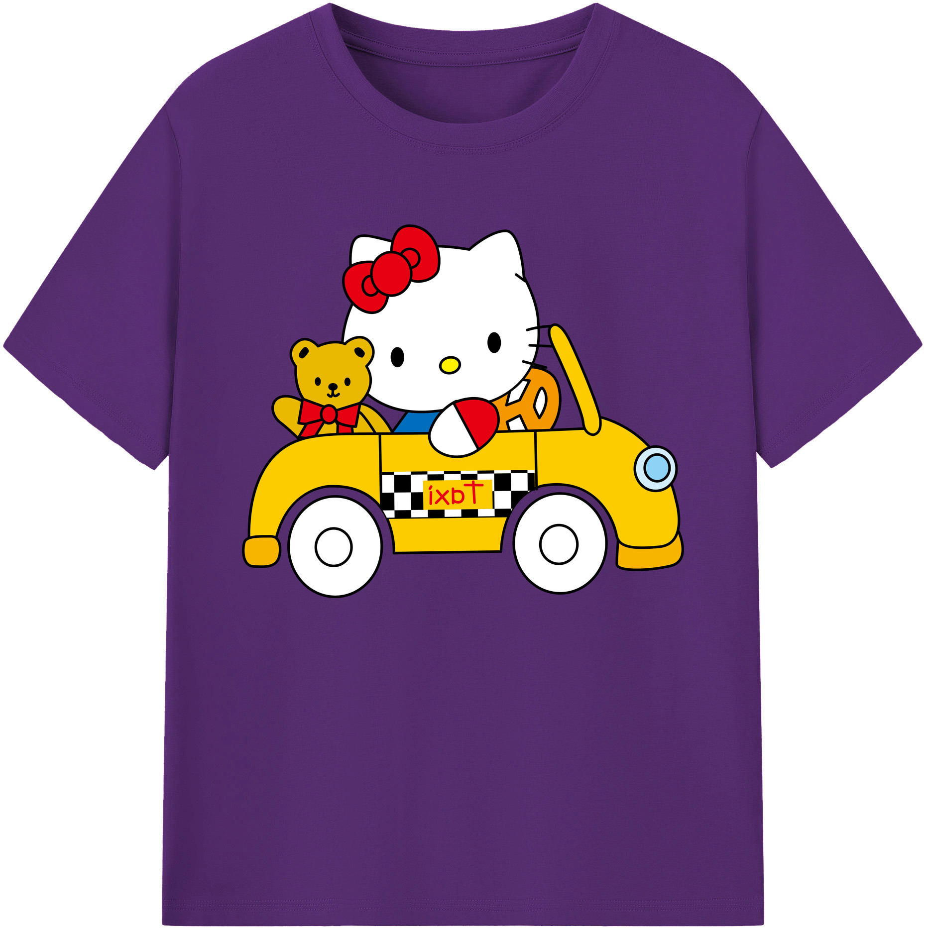 （画像用） Hello Kitty ハローキティ 綿100％ メンズ半袖Tシャツ｜肌触りやわらか＆通気性