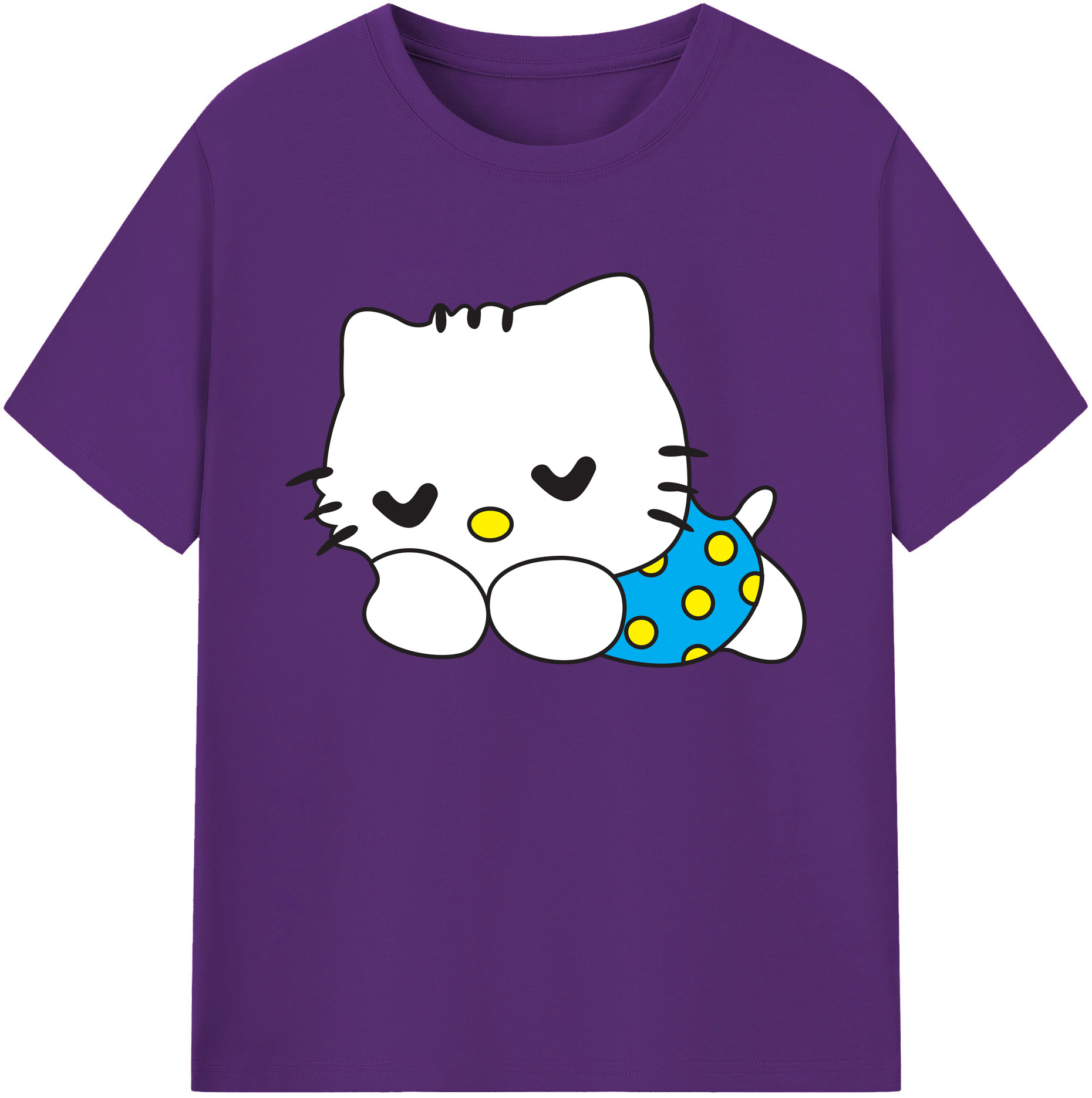 （画像用） Hello Kitty ハローキティ 綿100％ メンズ半袖Tシャツ｜肌触りやわらか＆通気性