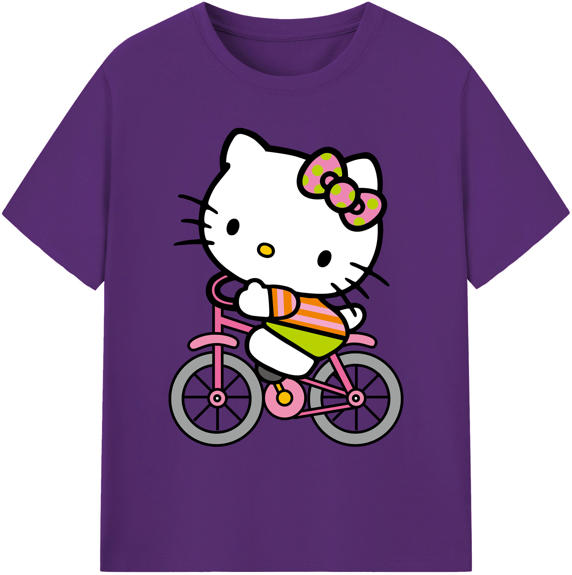 （画像用） Hello Kitty ハローキティ 綿100％ メンズ半袖Tシャツ｜肌触りやわらか＆通気性