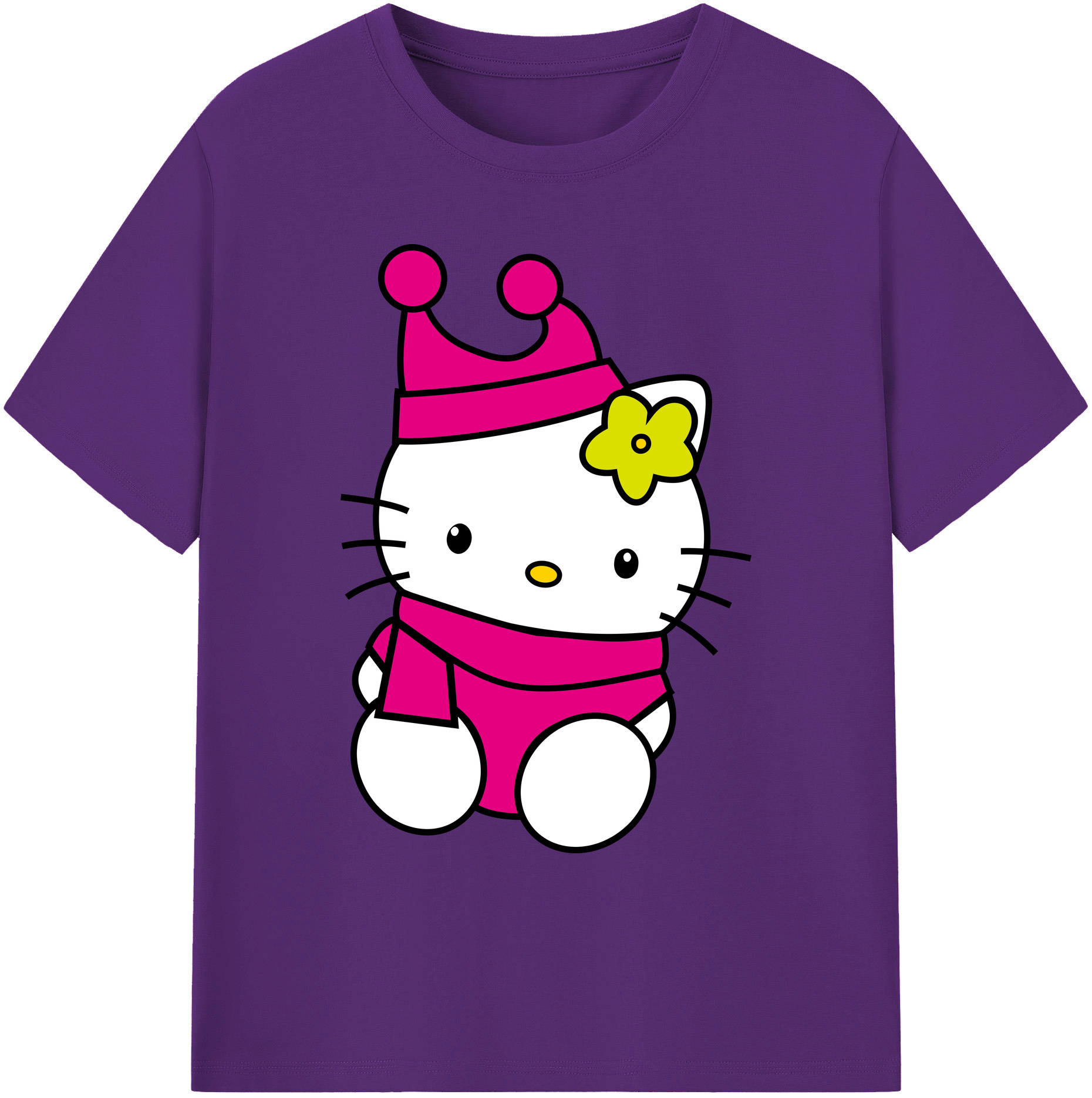 （画像用） Hello Kitty ハローキティ 綿100％ メンズ半袖Tシャツ｜肌触りやわらか＆通気性