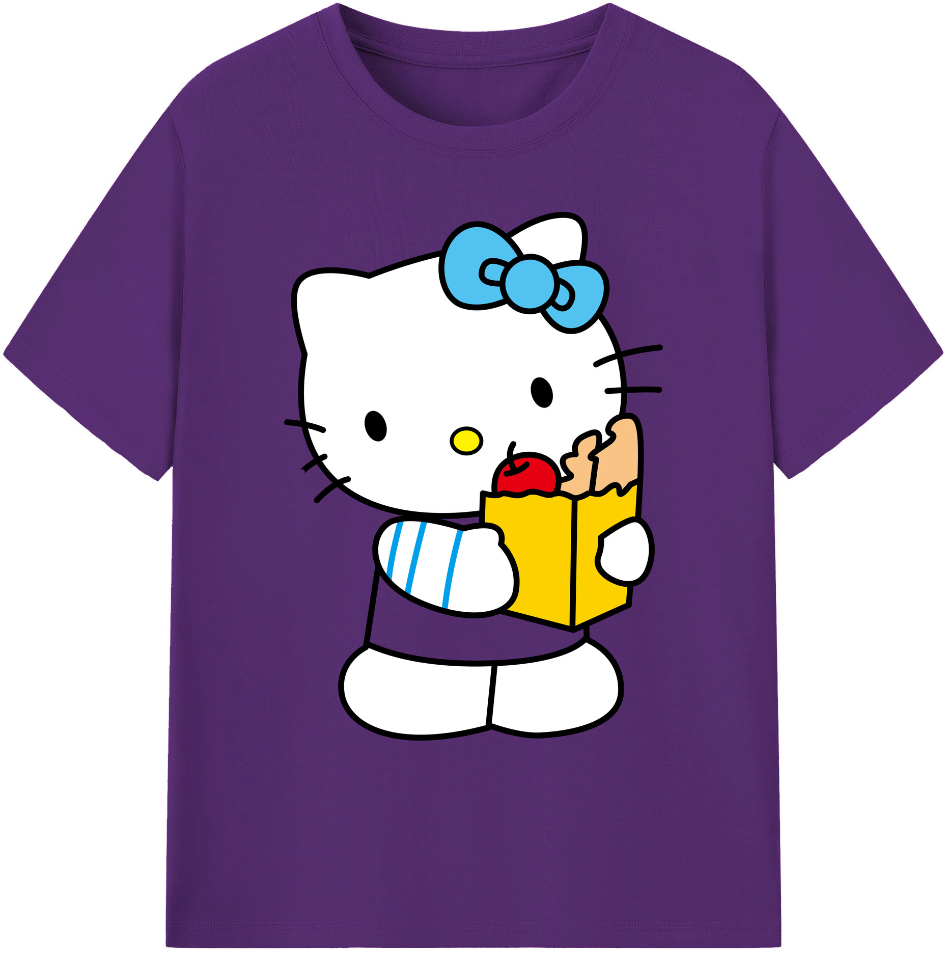 （画像用） Hello Kitty ハローキティ 綿100％ メンズ半袖Tシャツ｜肌触りやわらか＆通気性