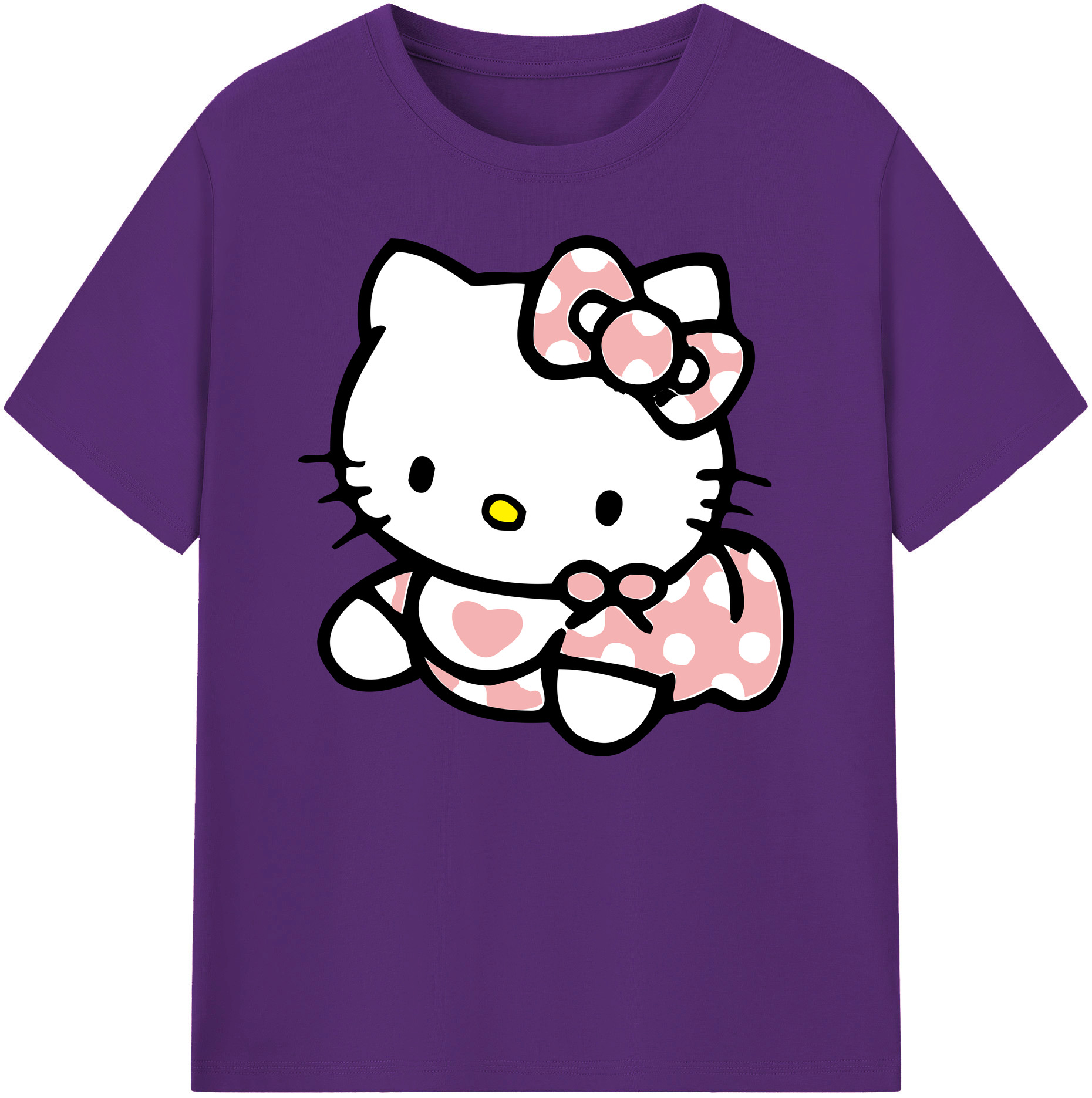 （画像用） Hello Kitty ハローキティ 綿100％ メンズ半袖Tシャツ｜肌触りやわらか＆通気性
