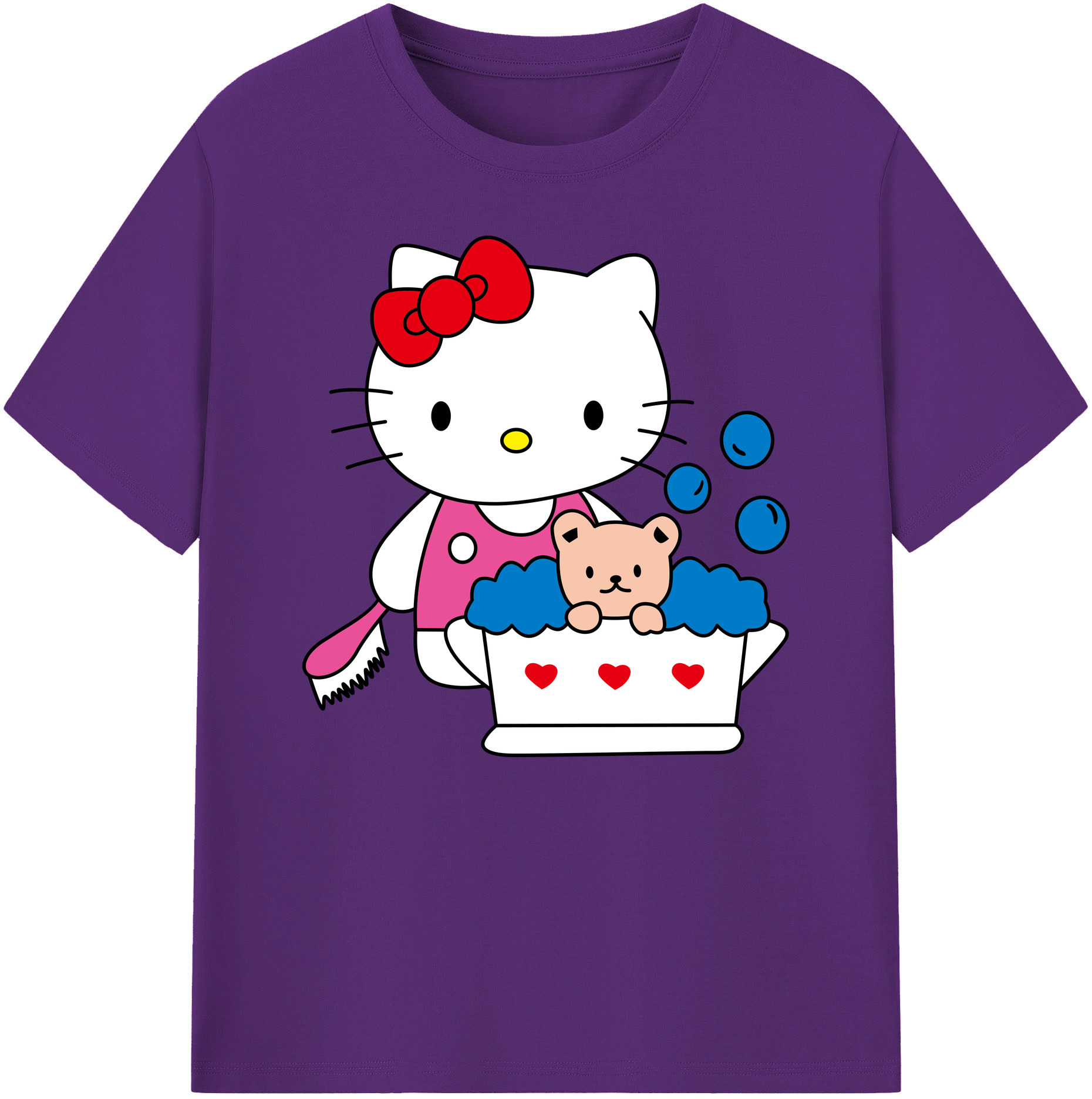 （画像用） Hello Kitty ハローキティ 綿100％ メンズ半袖Tシャツ｜肌触りやわらか＆通気性