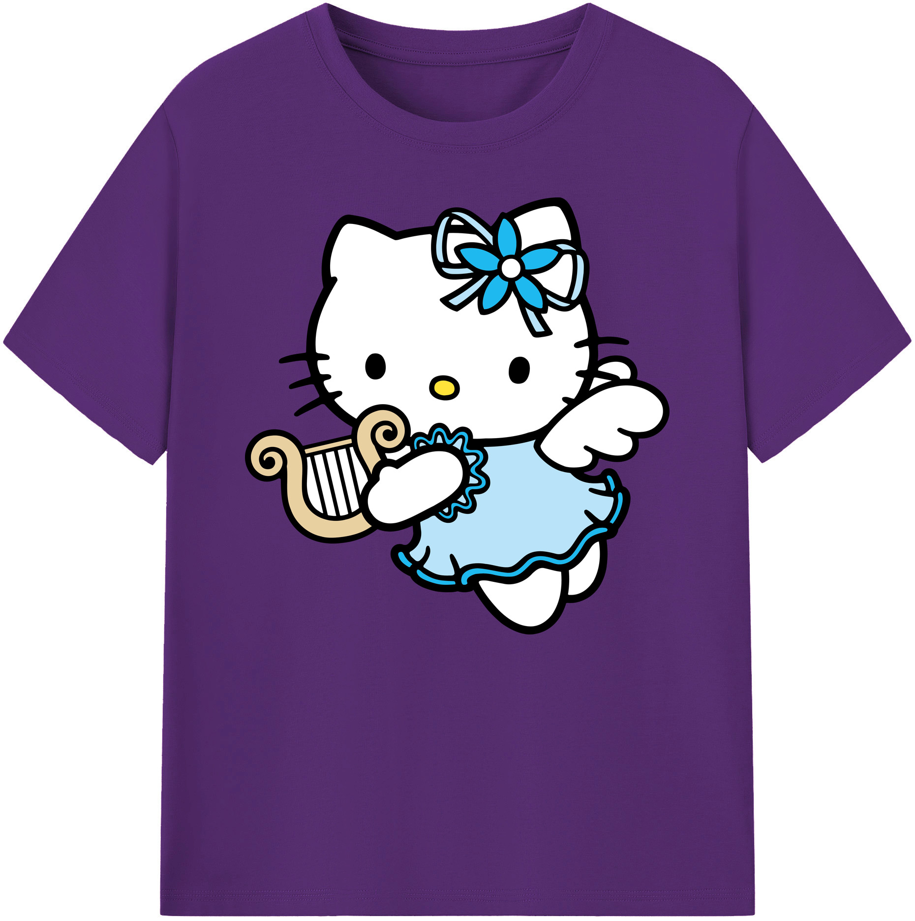 （画像用） Hello Kitty ハローキティ 綿100％ メンズ半袖Tシャツ｜肌触りやわらか＆通気性