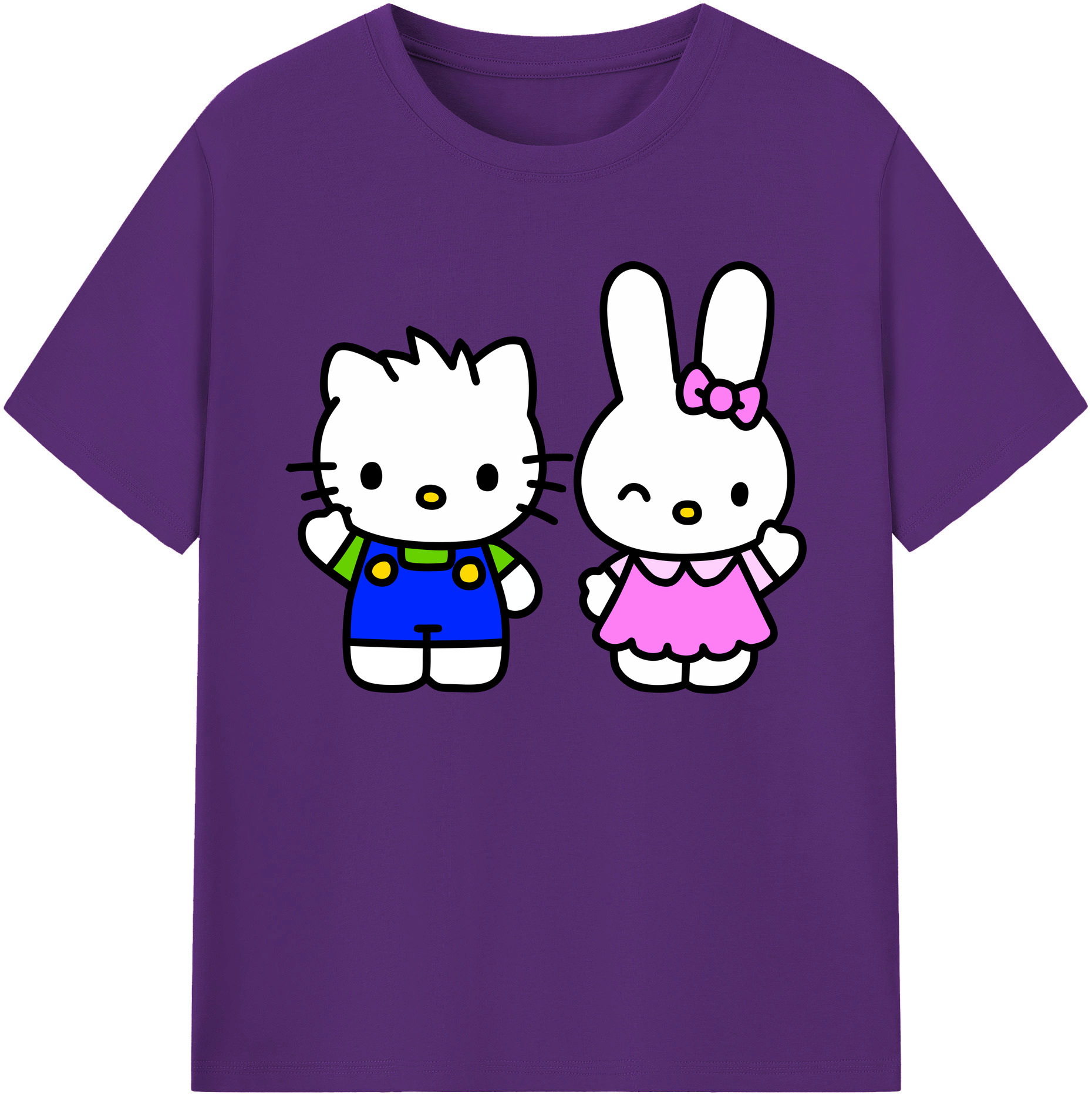 （画像用） Hello Kitty ハローキティ 綿100％ メンズ半袖Tシャツ｜肌触りやわらか＆通気性