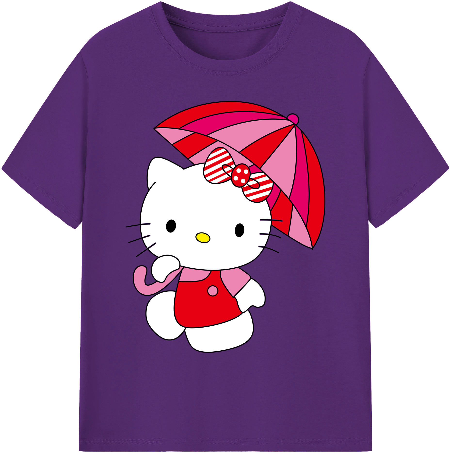 （画像用） Hello Kitty ハローキティ 綿100％ メンズ半袖Tシャツ｜肌触りやわらか＆通気性