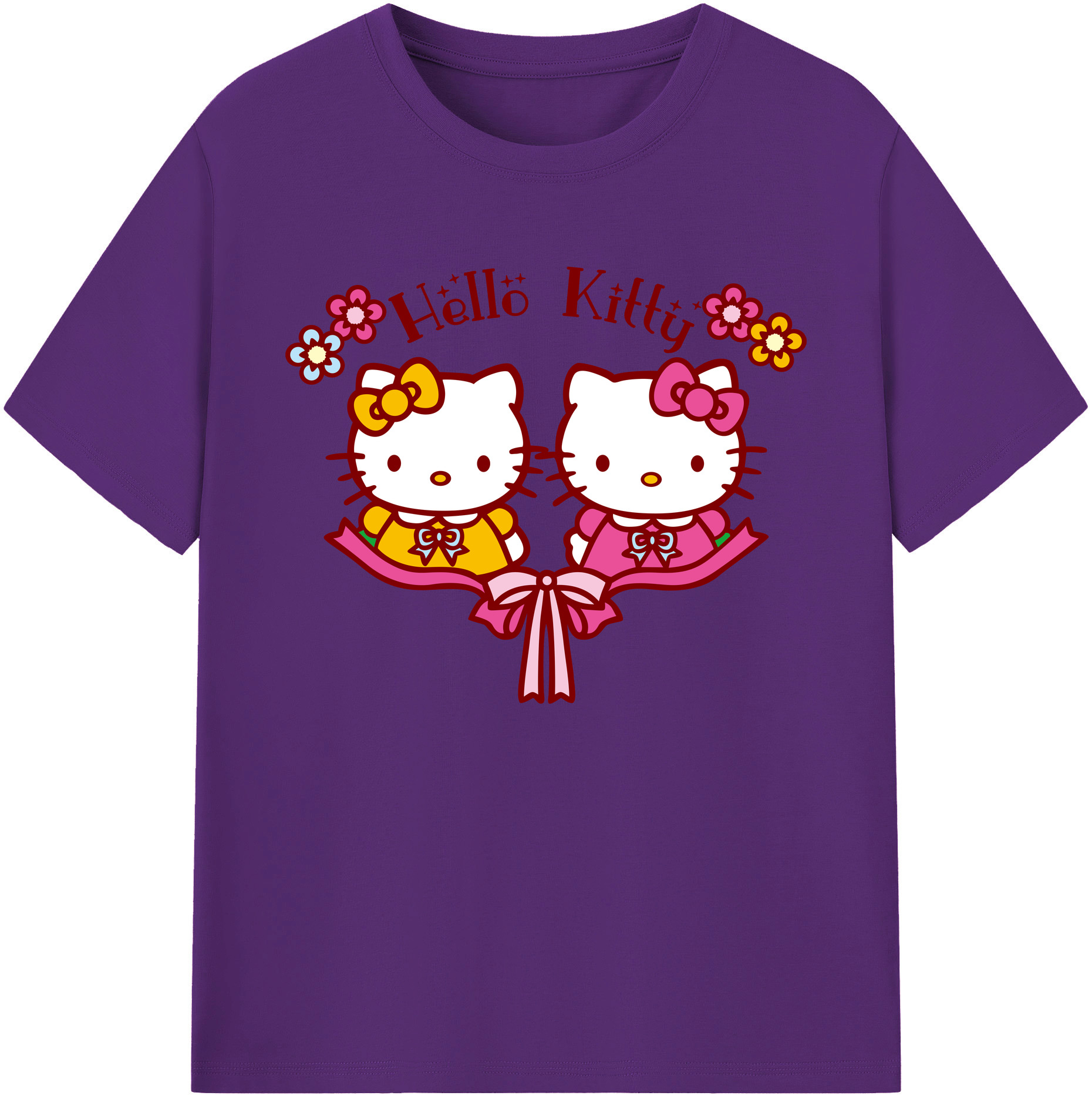 （画像用） Hello Kitty ハローキティ 綿100％ メンズ半袖Tシャツ｜肌触りやわらか＆通気性