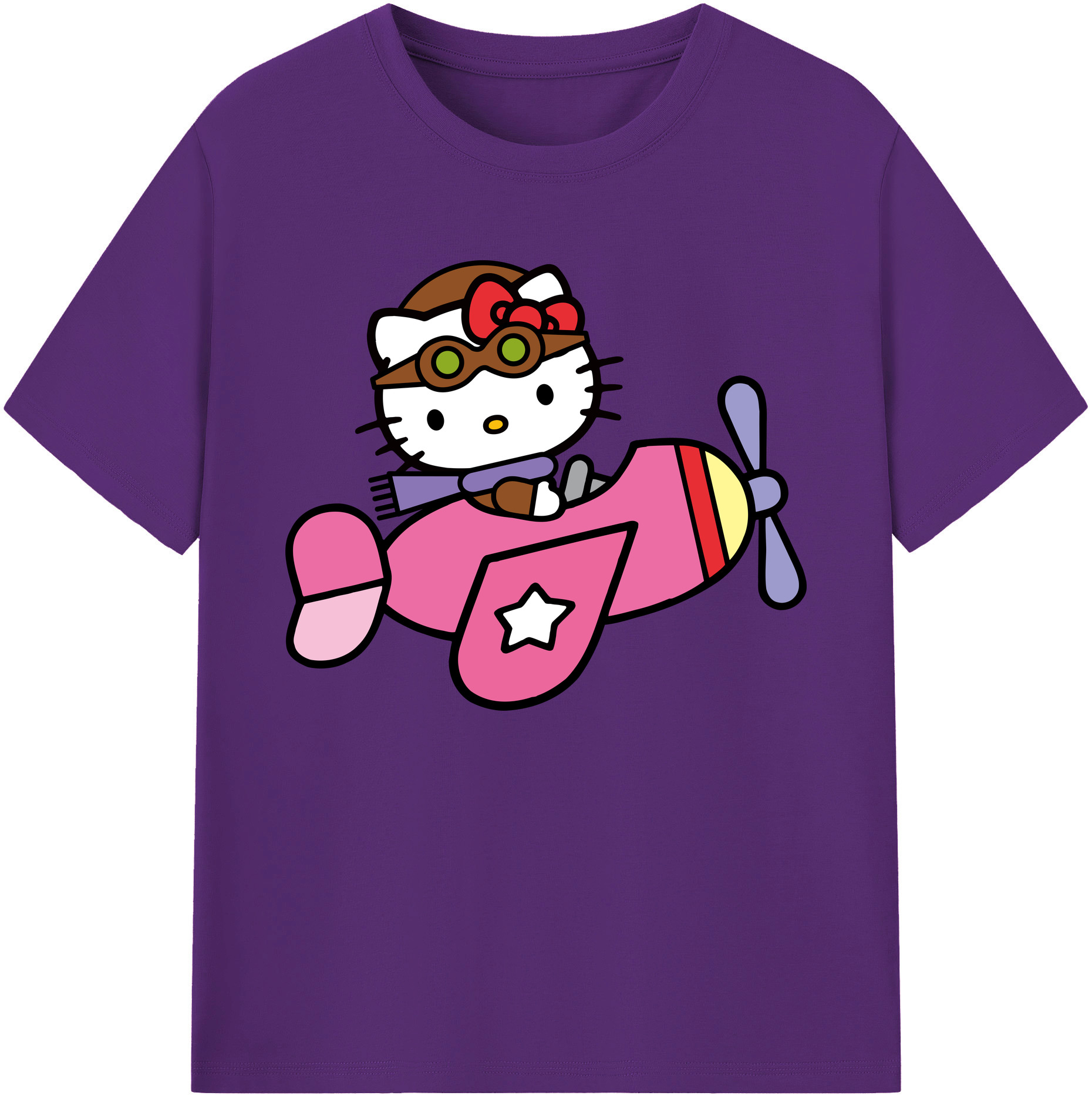 （画像用） Hello Kitty ハローキティ 綿100％ メンズ半袖Tシャツ｜肌触りやわらか＆通気性